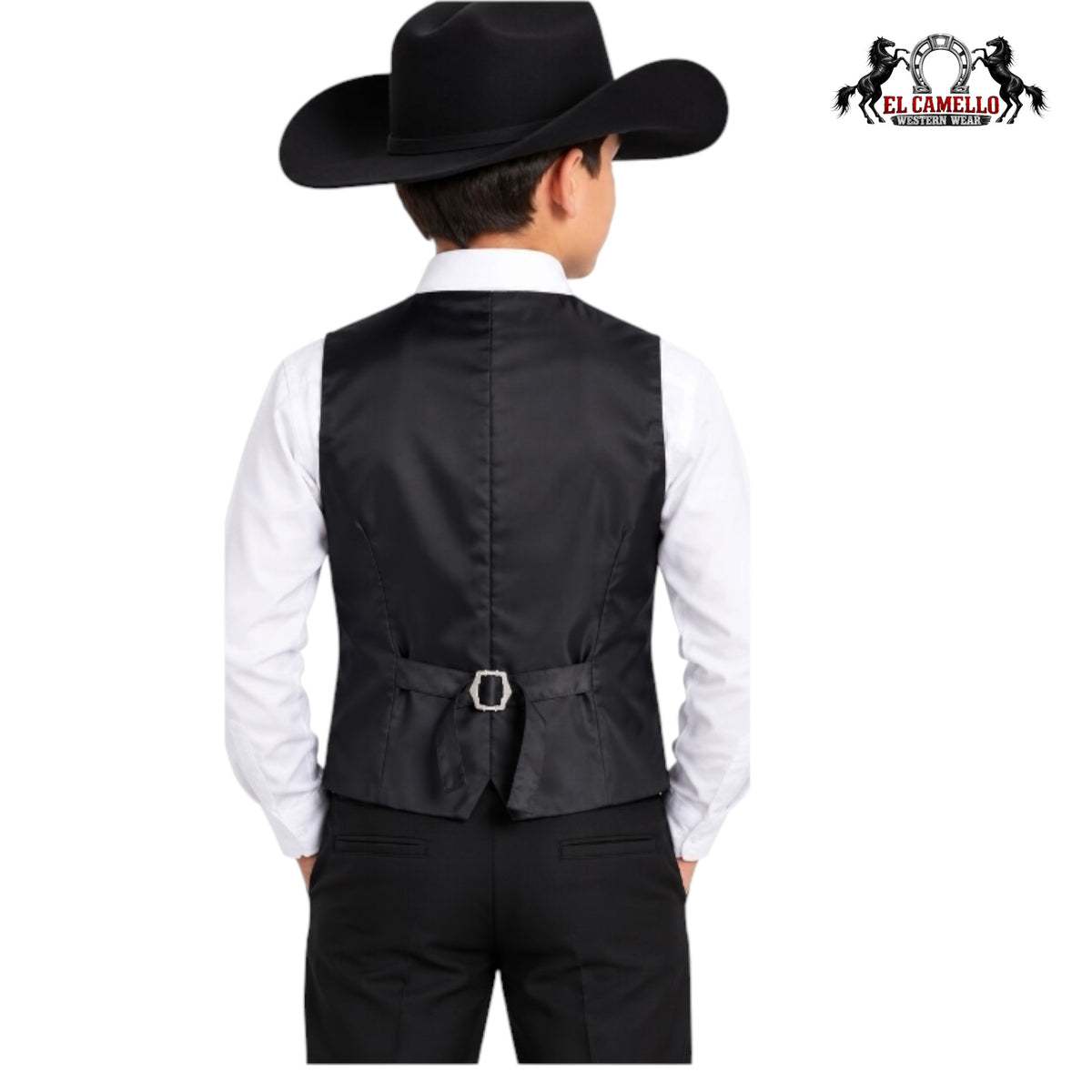 Platini Boys’ Black Jacquard Western Blazer – BLK11321