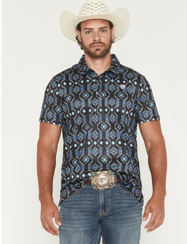 Rock & Roll Denim Men's Southwestern Polo Shirt BM1T07685