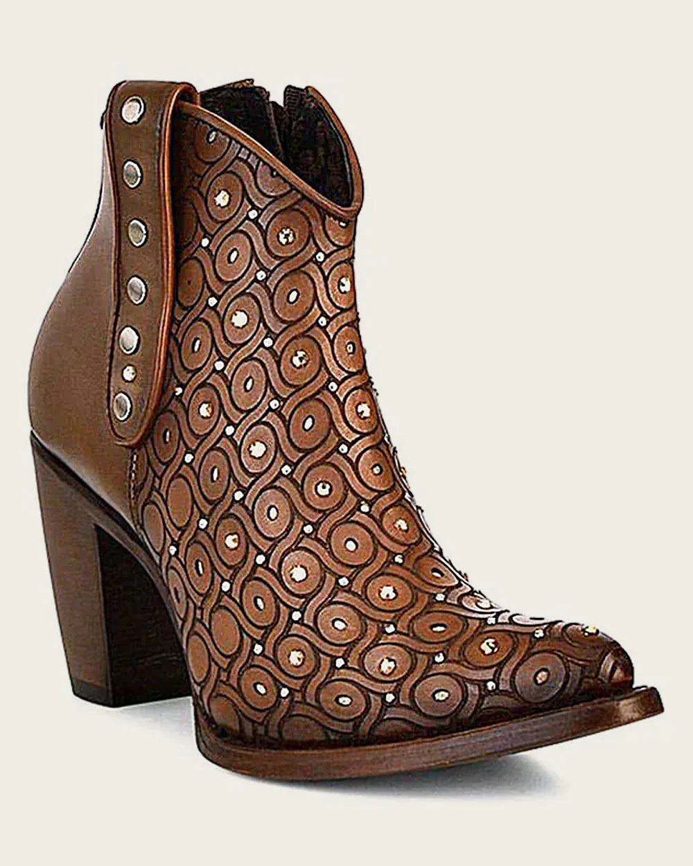 Ankle Handwoven Honey Brown Bootie CU481