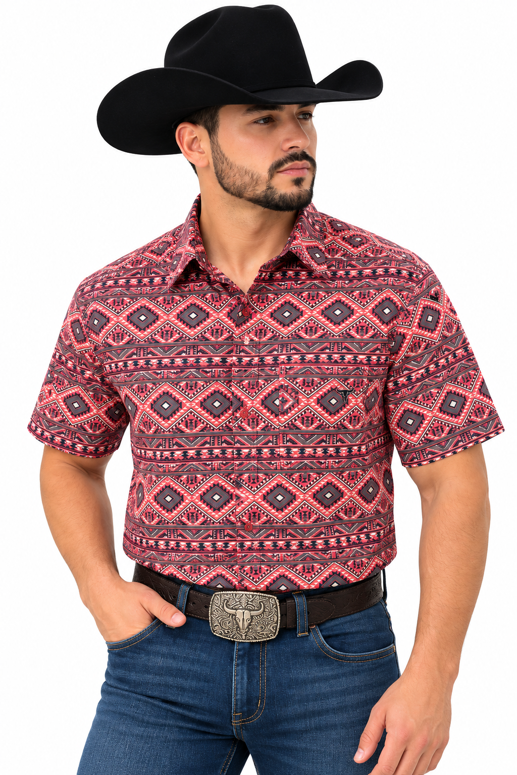 Platini Performance Men’s Southwestern Geo Short Sleeve Shirt PGS10470