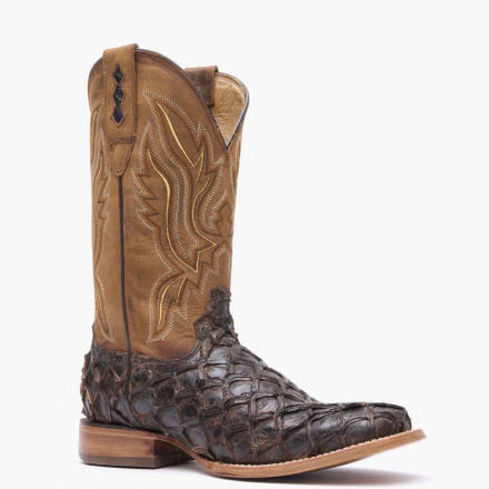 DDB0380 DURANGO® PREMIUM EXOTICS™ DARK BROWN PIRARUCU WESTERN BOOT