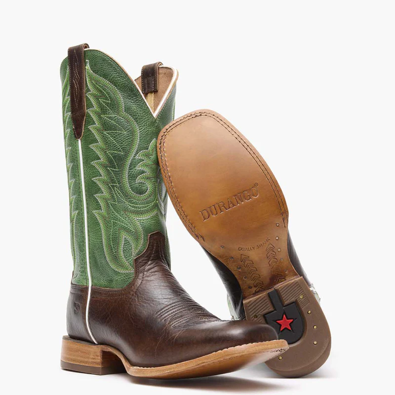 DDB0412 DURANGO® ARENA PRO™ HICKORY AND SHAMROCK GREEN WESTERN BOOT