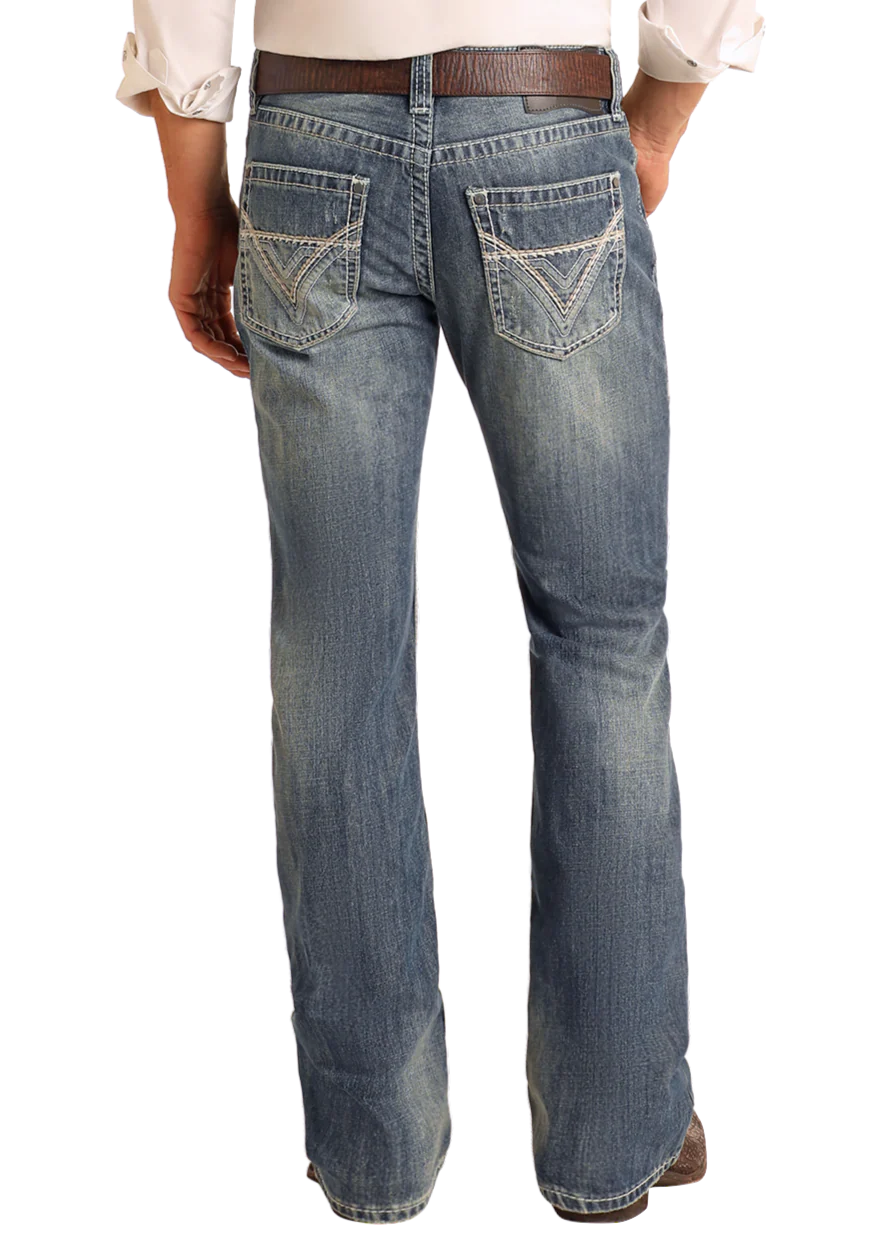 REGULAR FIT IVORY TOP-STITCHING BOOTCUT JEANS MOP2602