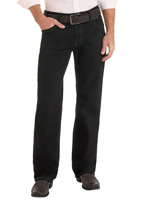 BLACK RELAXED FIT STRAIGHT LEG JEANS BMOSD02484