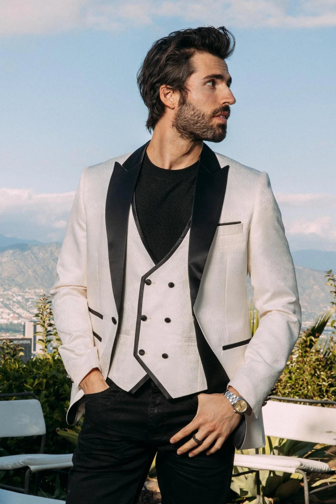Jacquard Blazer & Vest Set Regular BLV11322