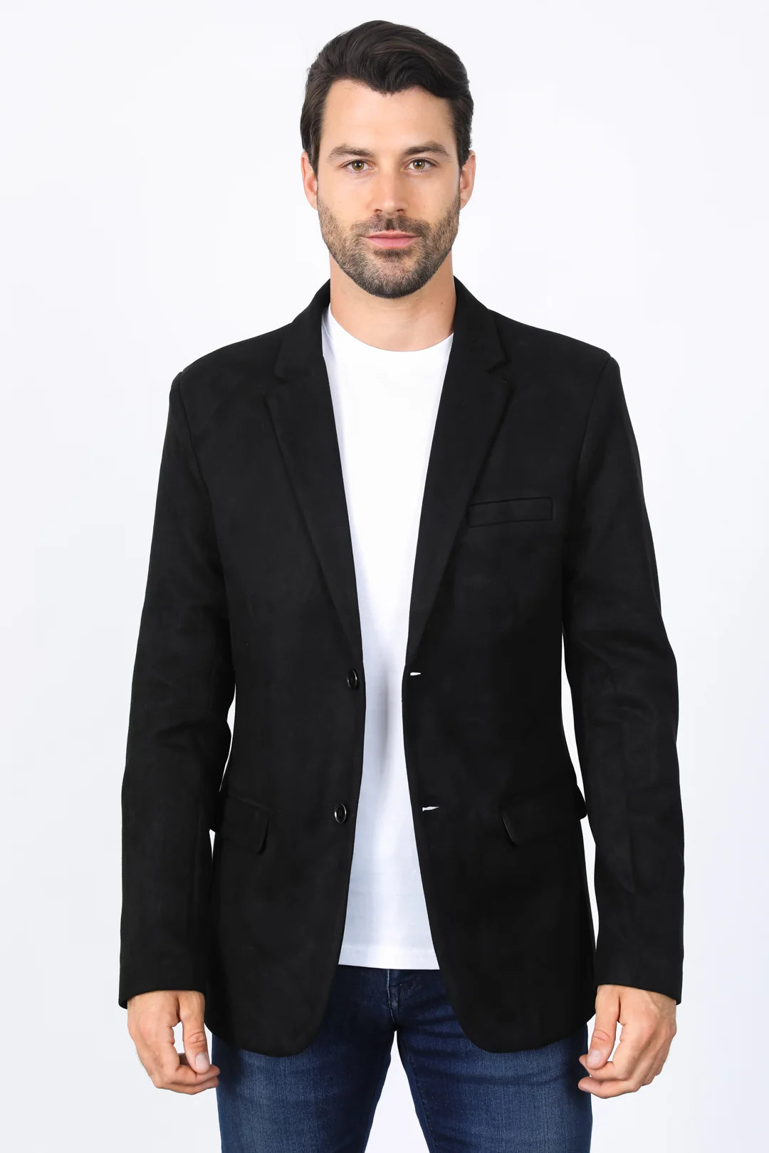 Double Button Suede Blazer BLACK BLZ8387