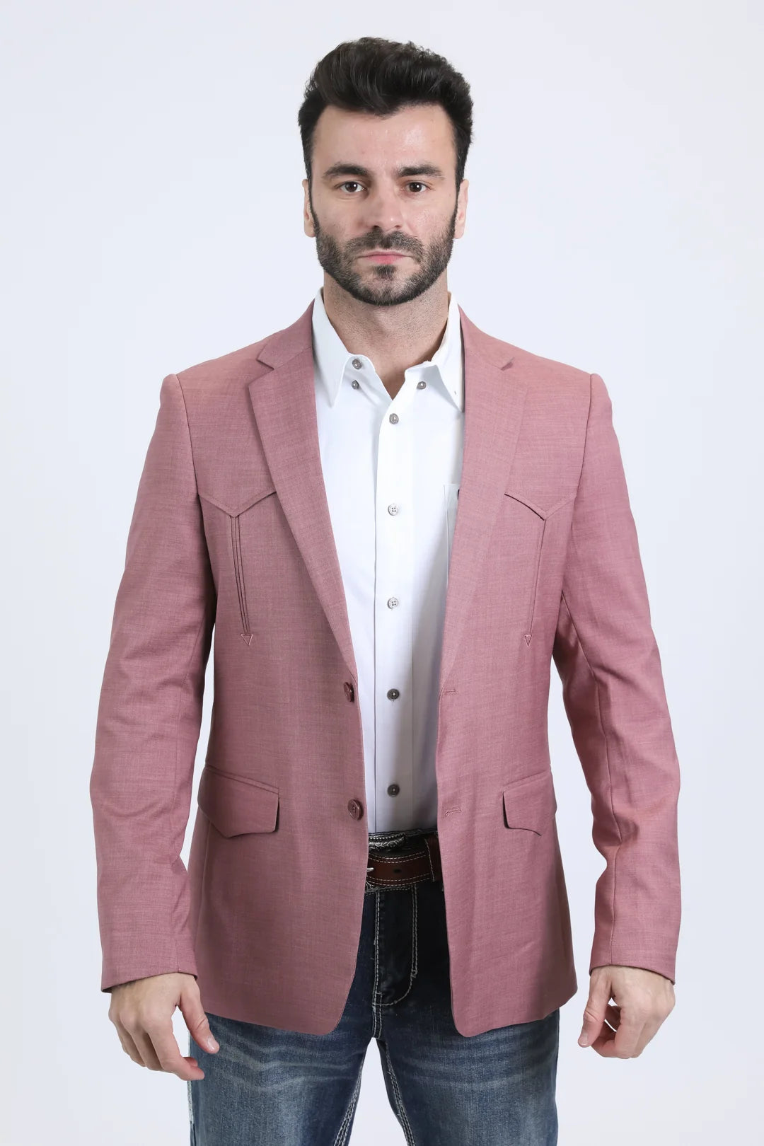 Double Button Western Blazer Red BLW10816