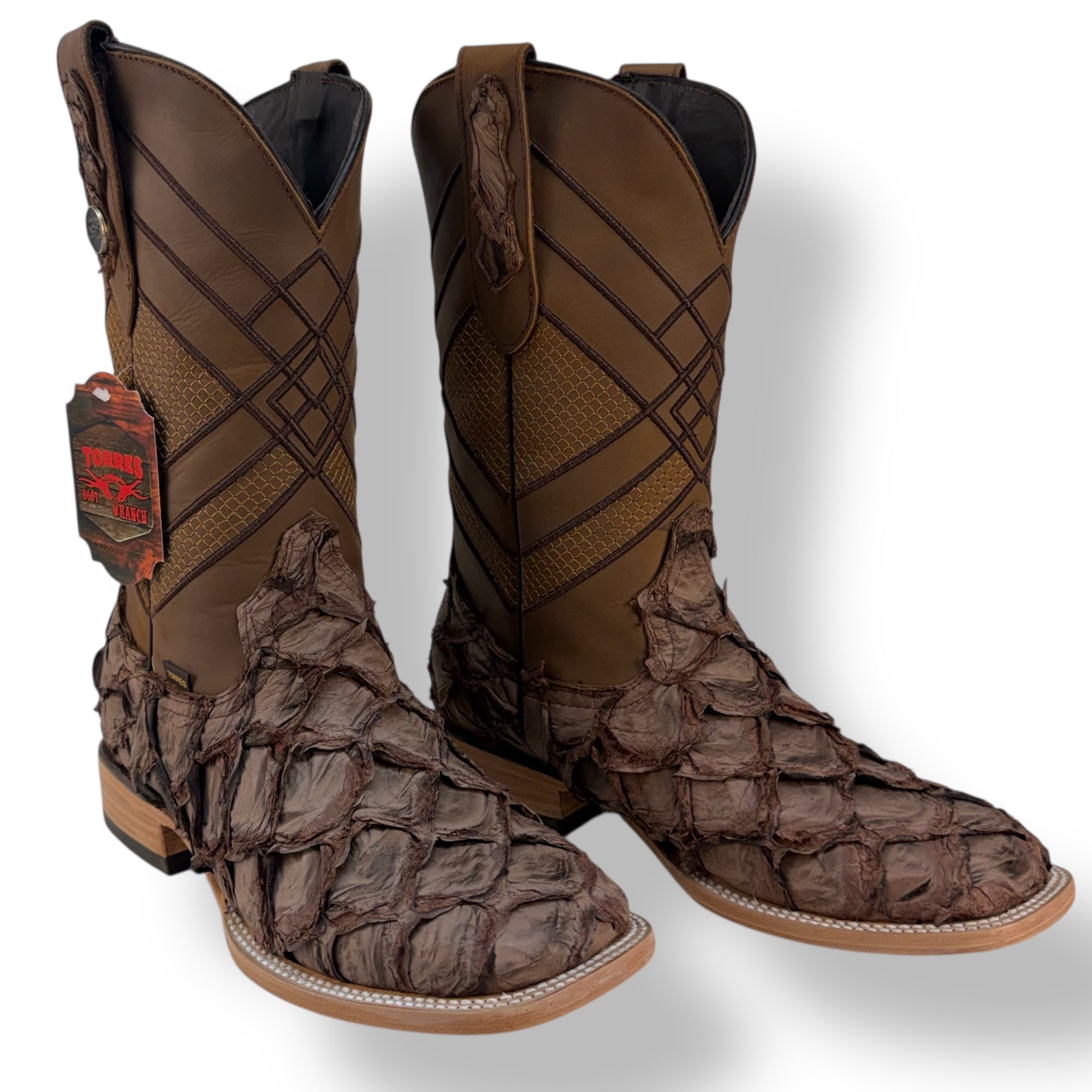 Pirarucu Mustang Square Toe Cowboy Boot