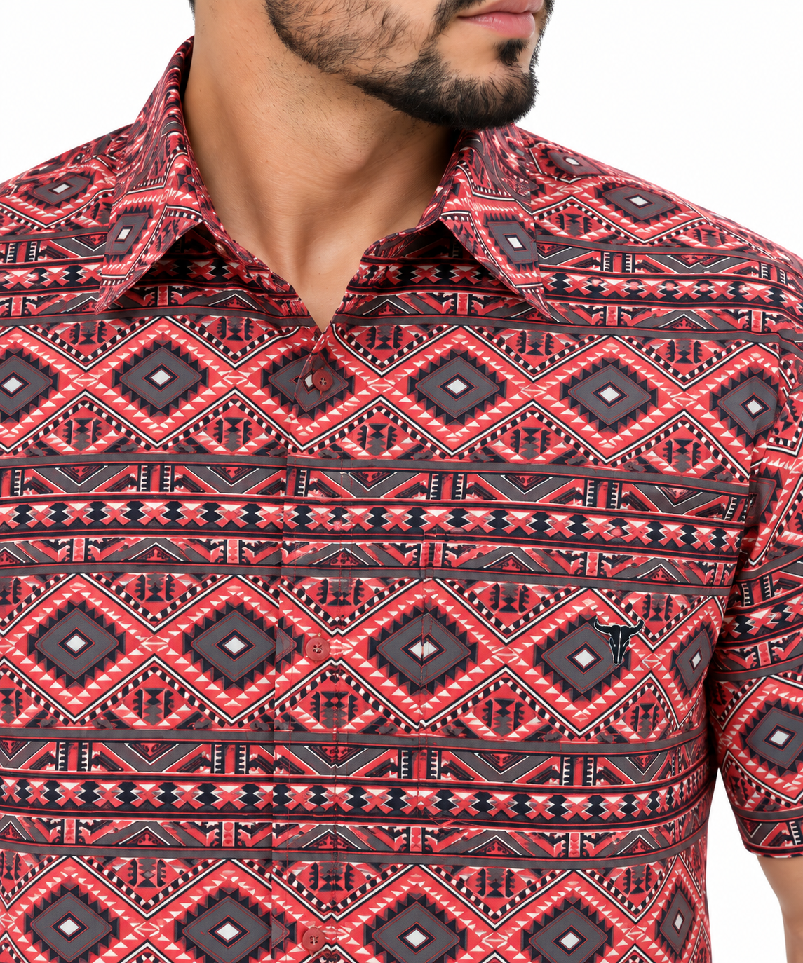 Platini Performance Men’s Southwestern Geo Short Sleeve Shirt PGS10470