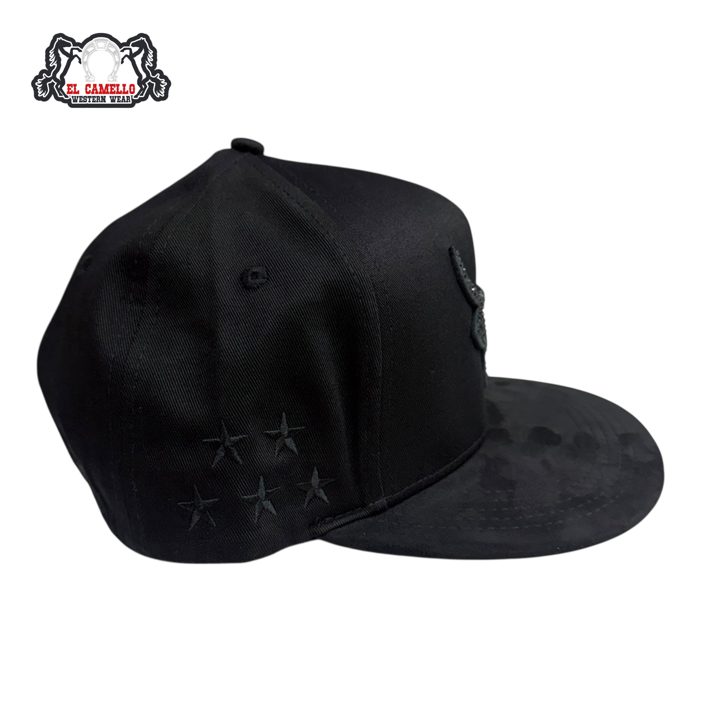 Lost Calf Black Rhinestone Bull Cap LC1020
