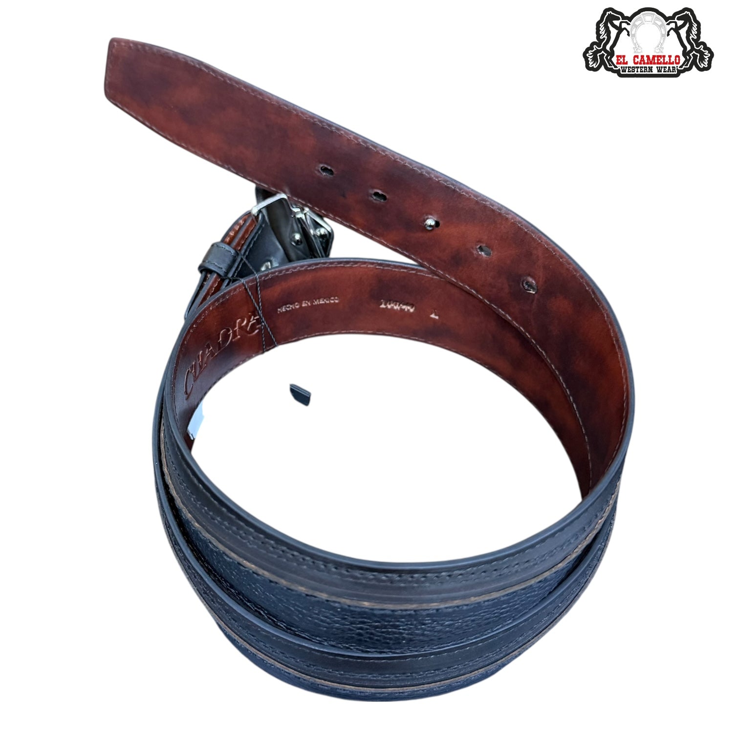 Cuadra Black Leather Belt with Iconic C Buckle BC428