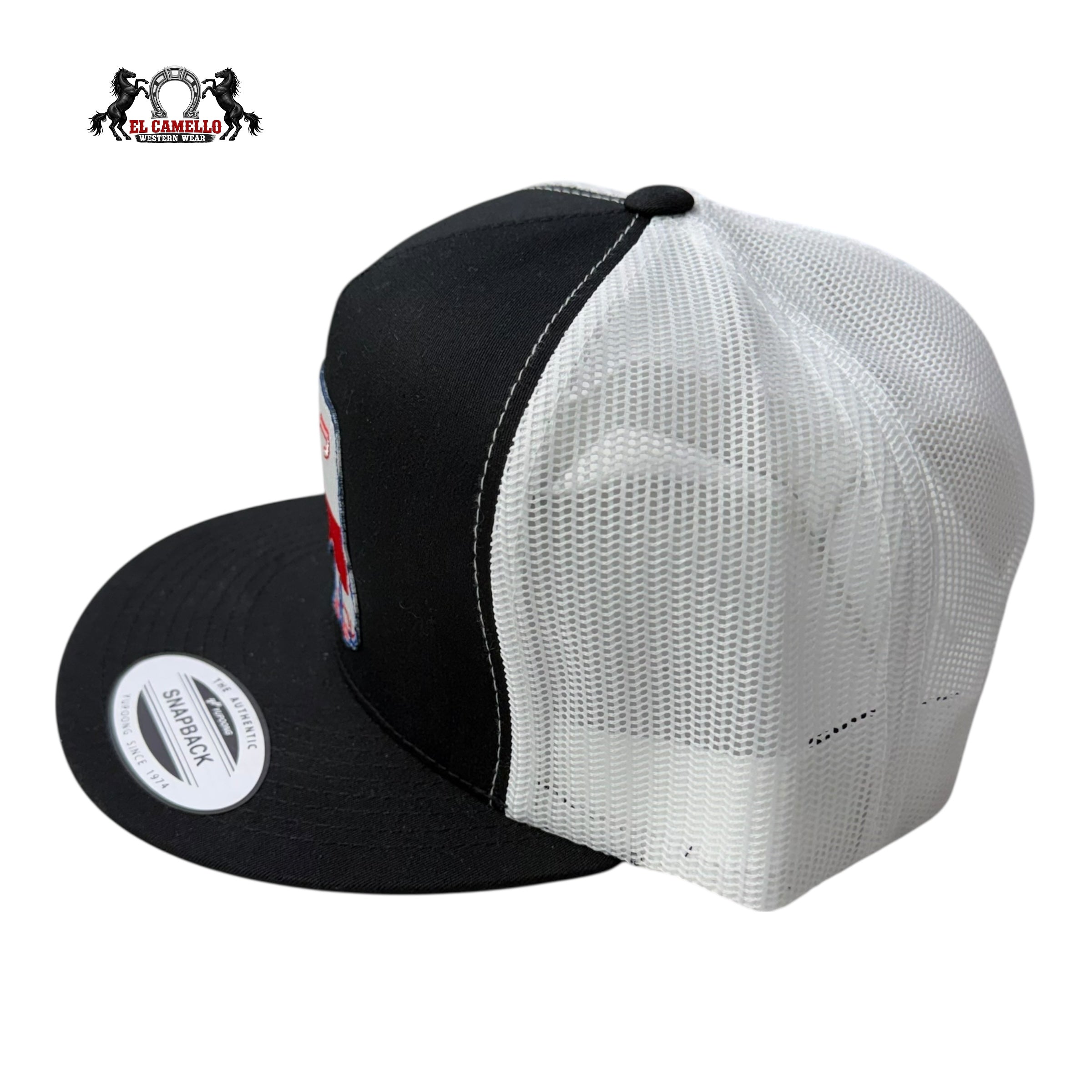 Lazy J Ranch Texas Cattle Black & White Snapback