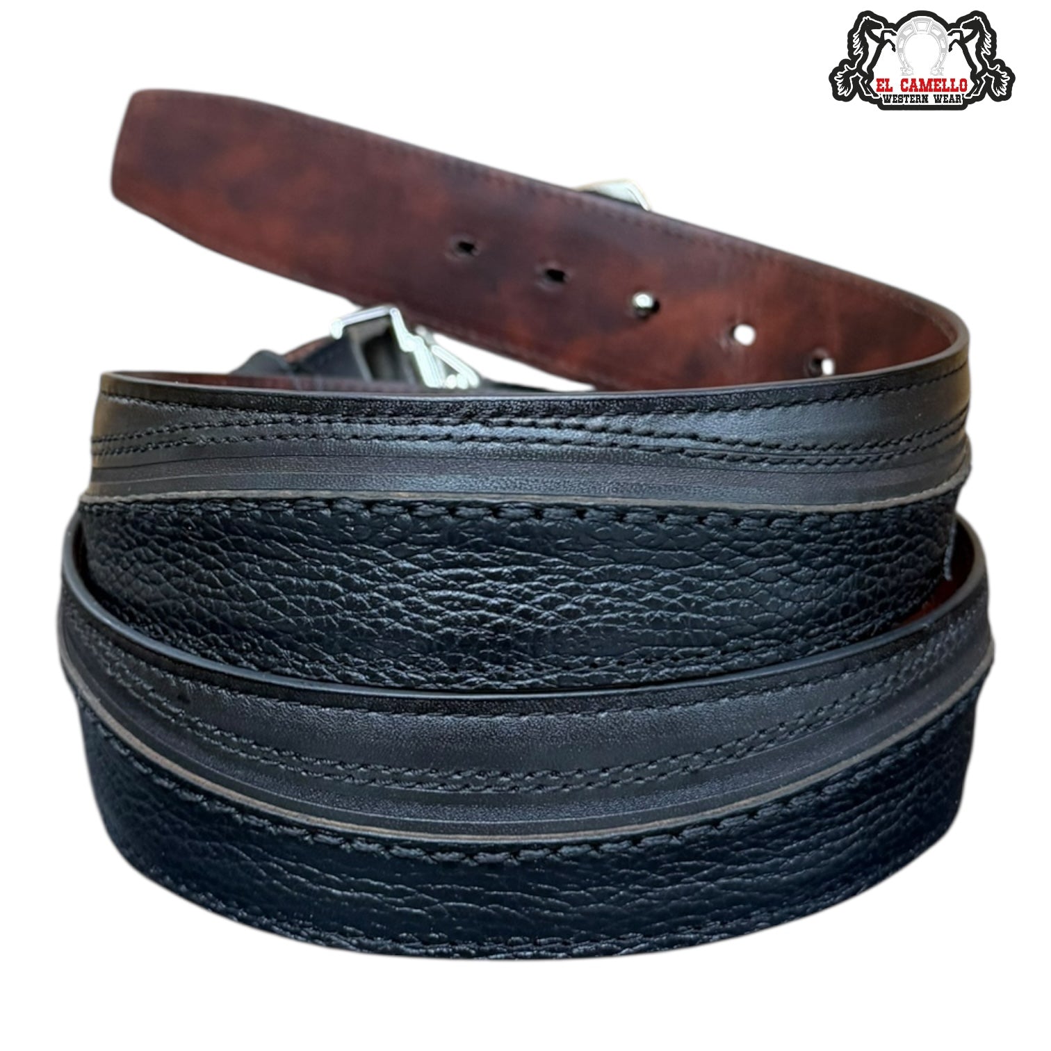Cuadra Black Leather Belt with Iconic C Buckle BC428