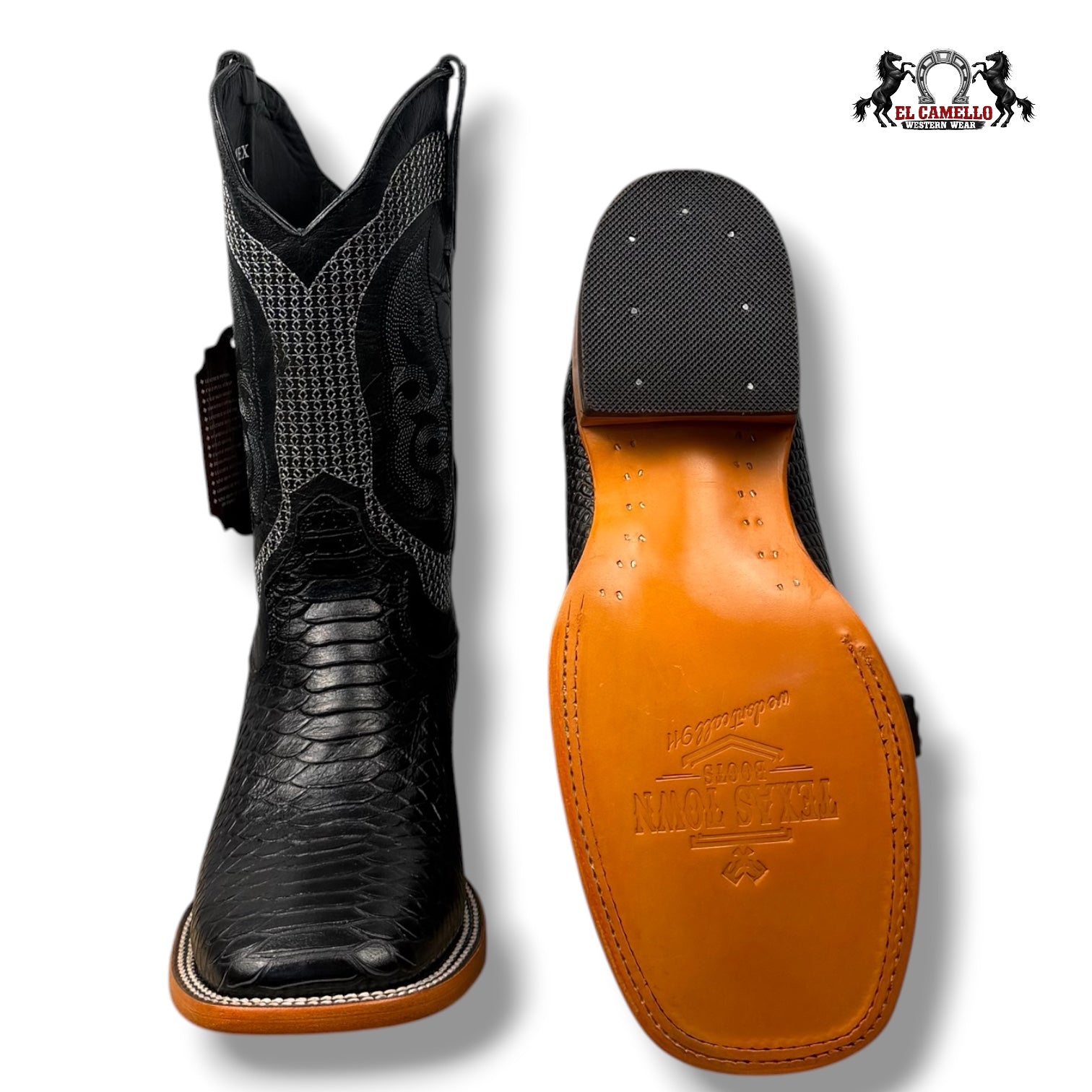 Python Negro Bordado Torres Boots TBRCC166