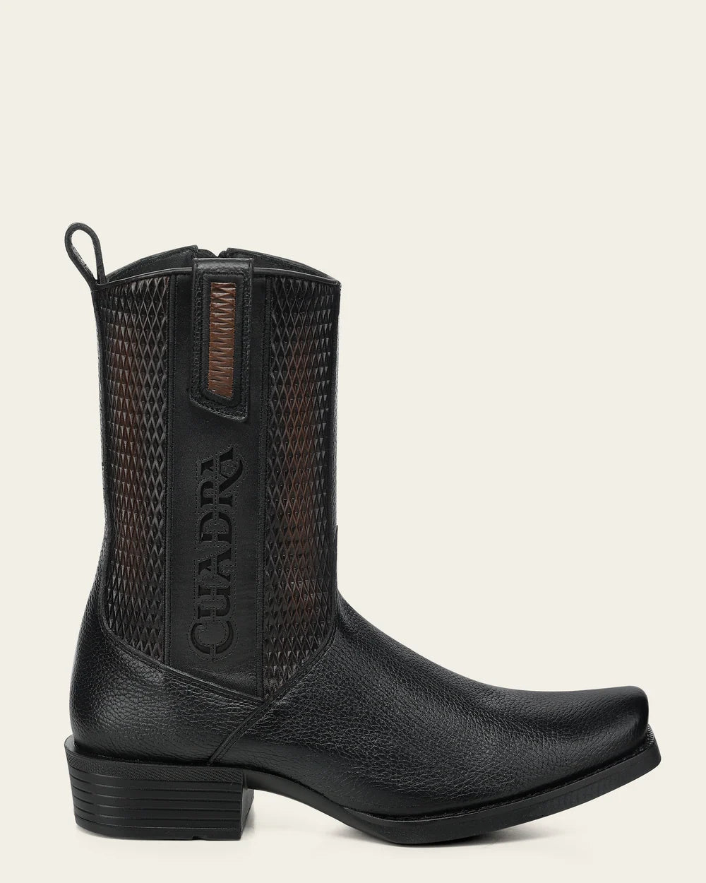 Urban Boot In Genuine Italian Deer Black And Bovine Leather CC297