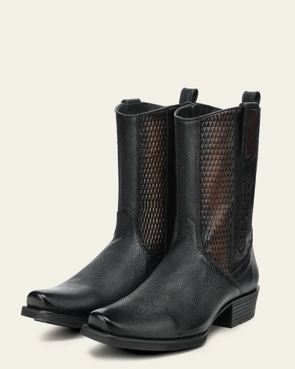 Urban Boot In Genuine Italian Deer Black And Bovine Leather CC297