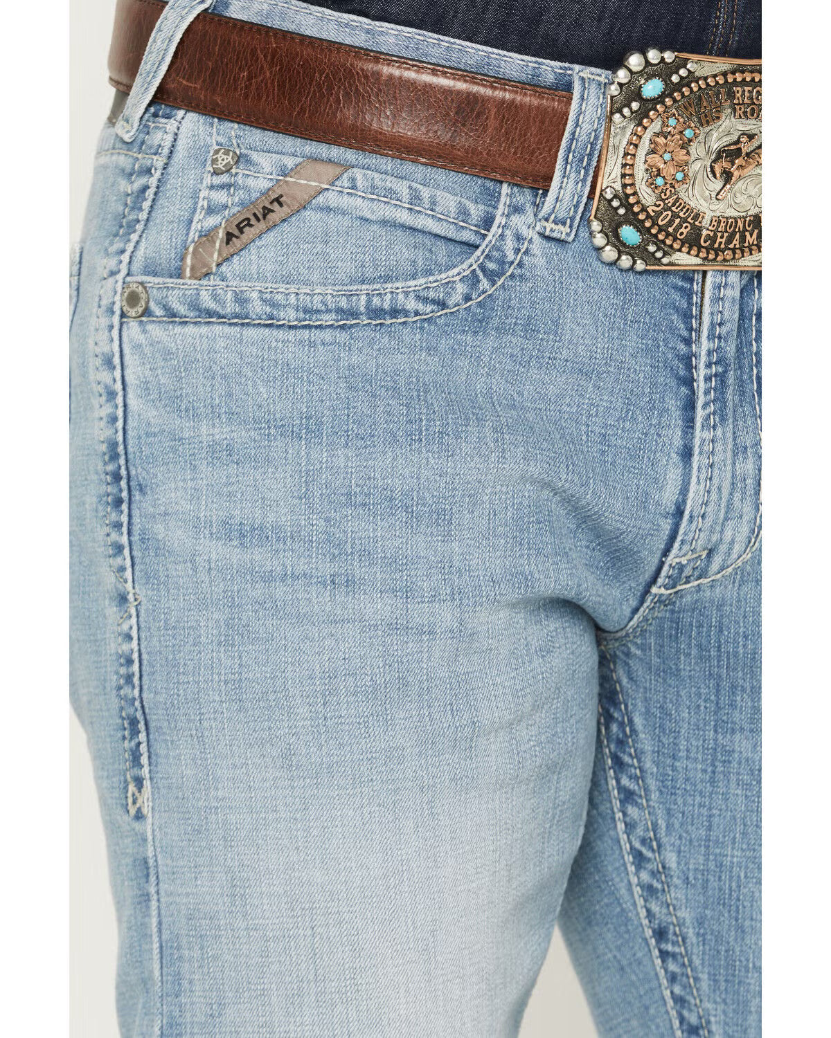 Ariat Men's M5 Roy Normal Light Wash Straight Leg Stretch Denim Jeans 10074798