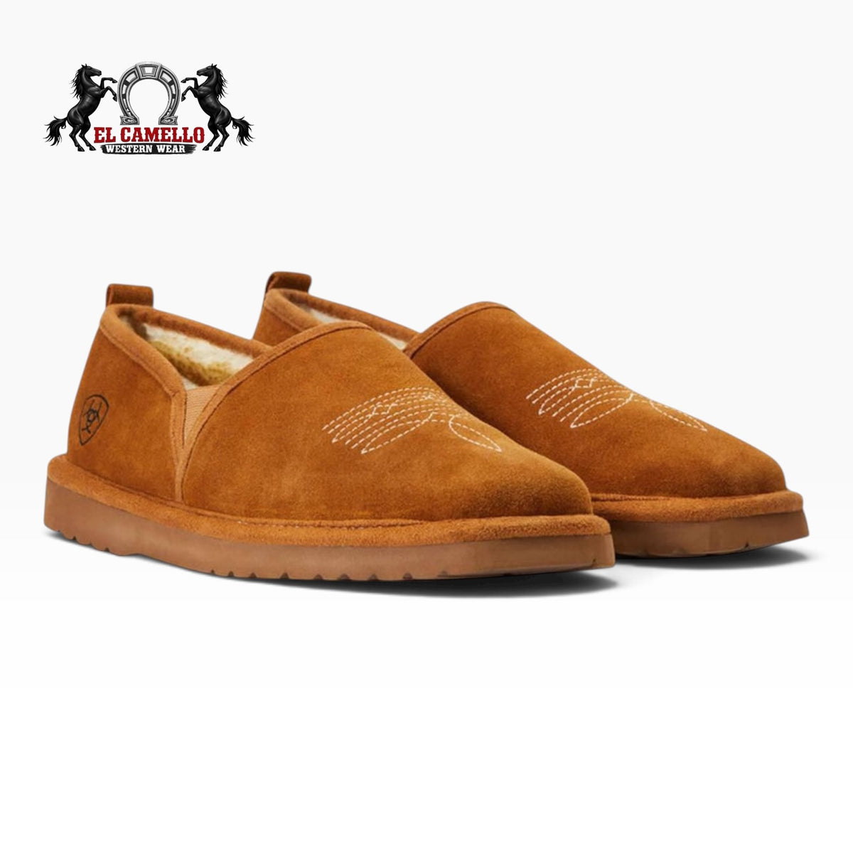 Ariat Men’s Lasso Suede Square Toe Slippers – Chestnut 2838-200
