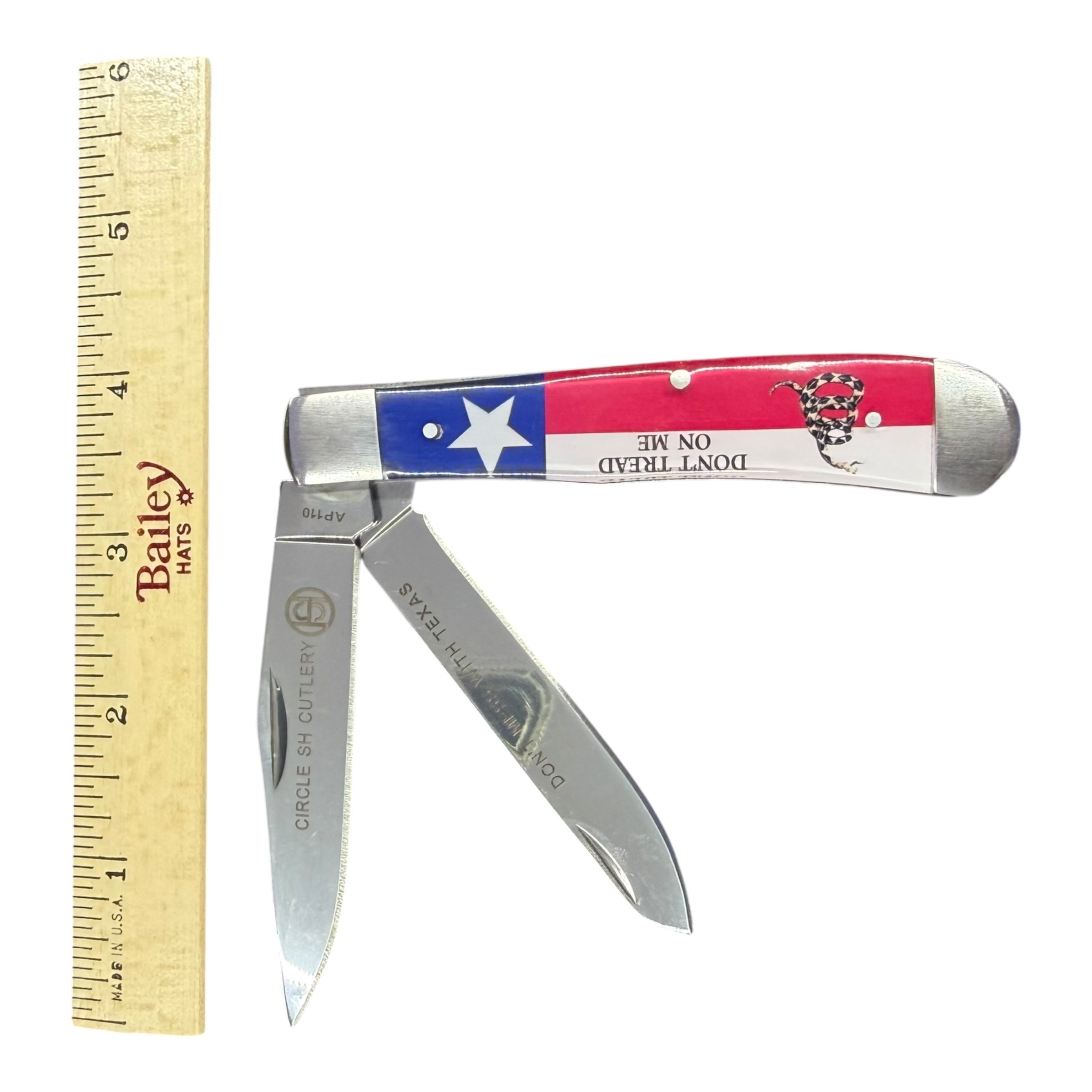 Circle SH Cutlery AP110 “Don’t Tread On Me” Texas Flag Folding Pocket Knife