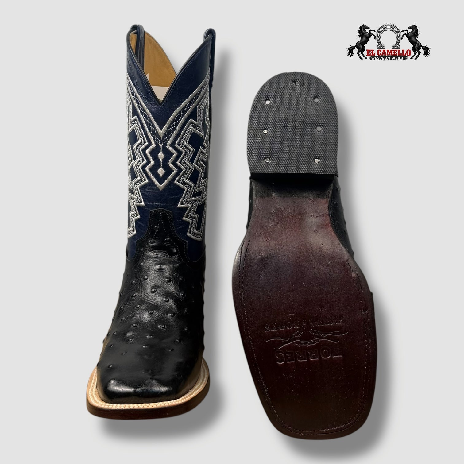 Avestruz Grabado Negro Torres Boots TBRCC125