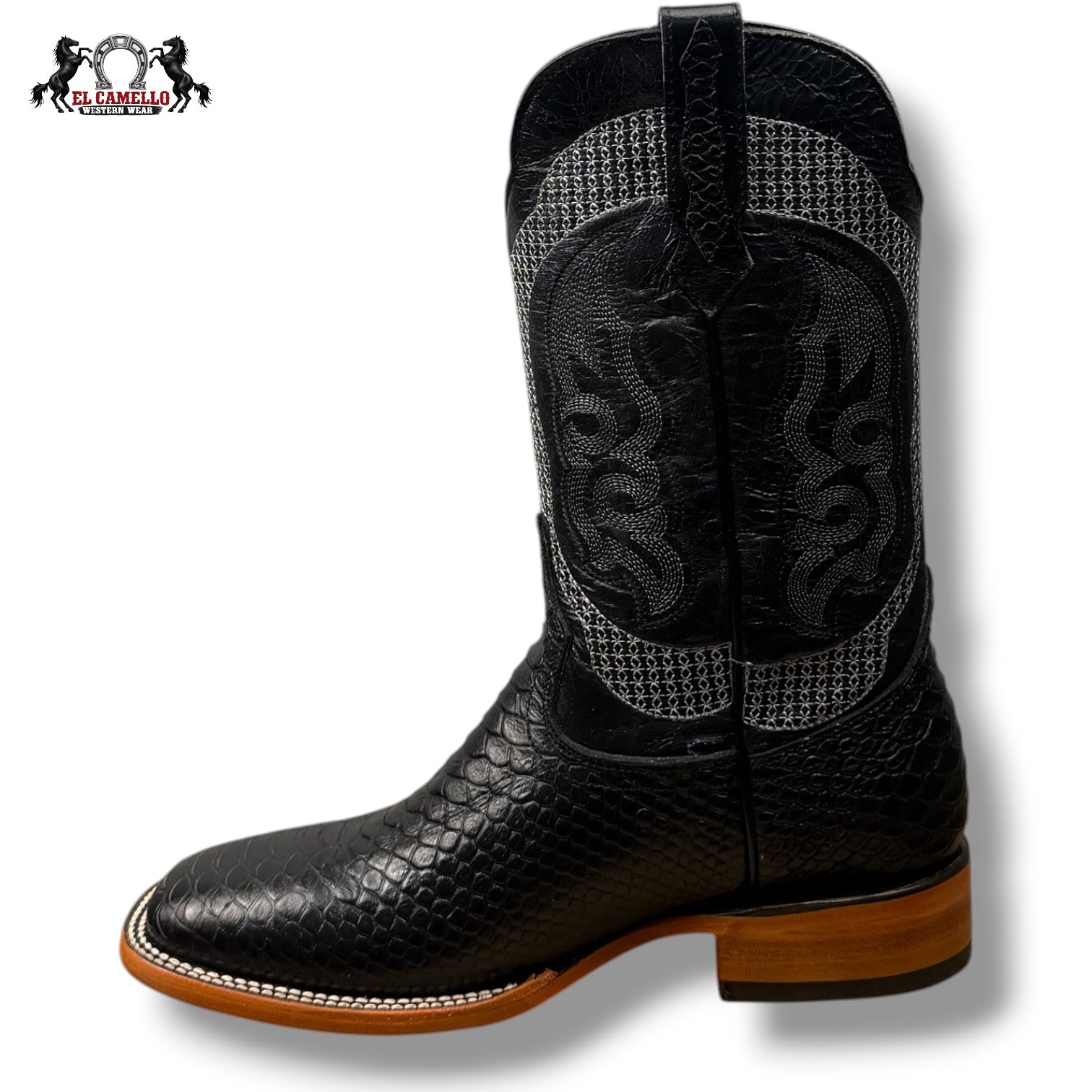 Python Negro Bordado Torres Boots TBRCC166