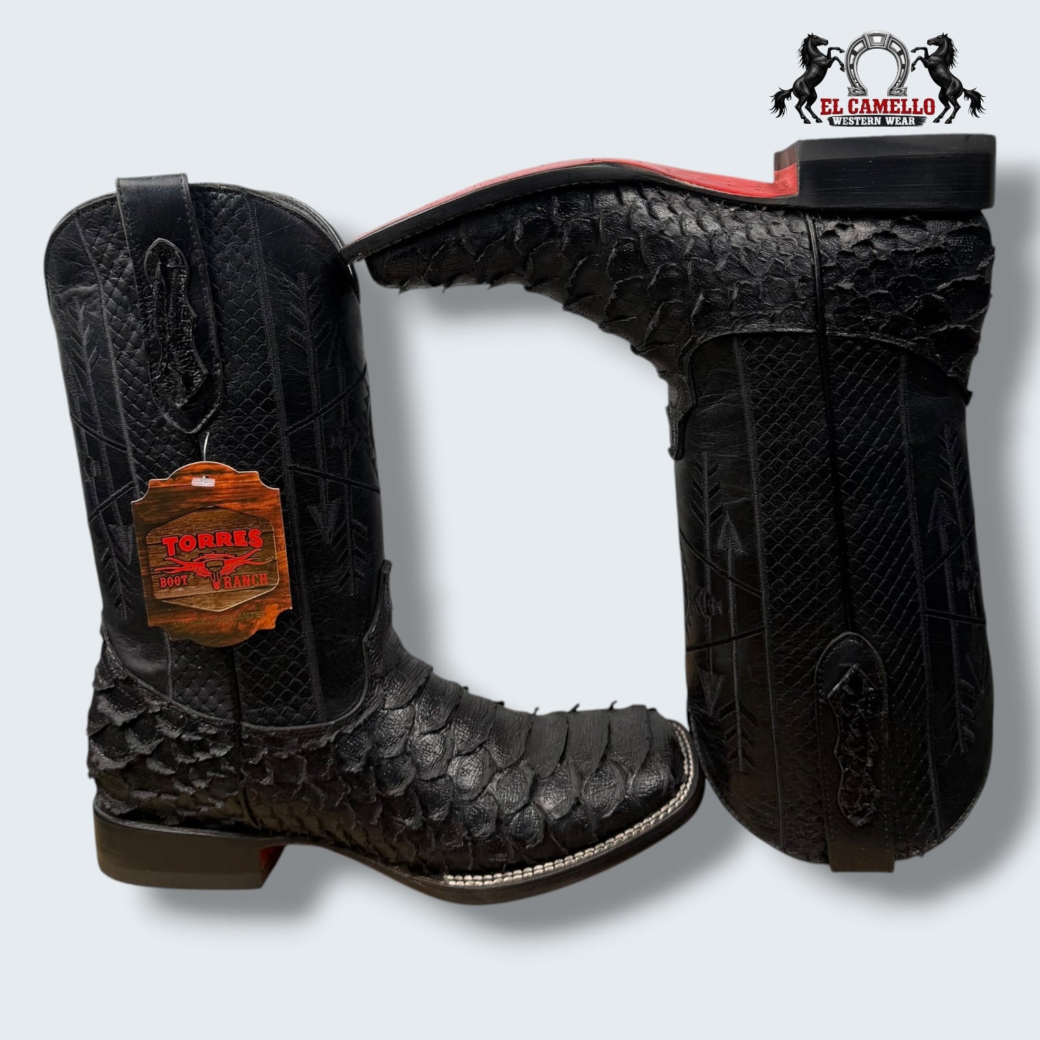 Python Imitacion Negro Torres Boots TBRCC148