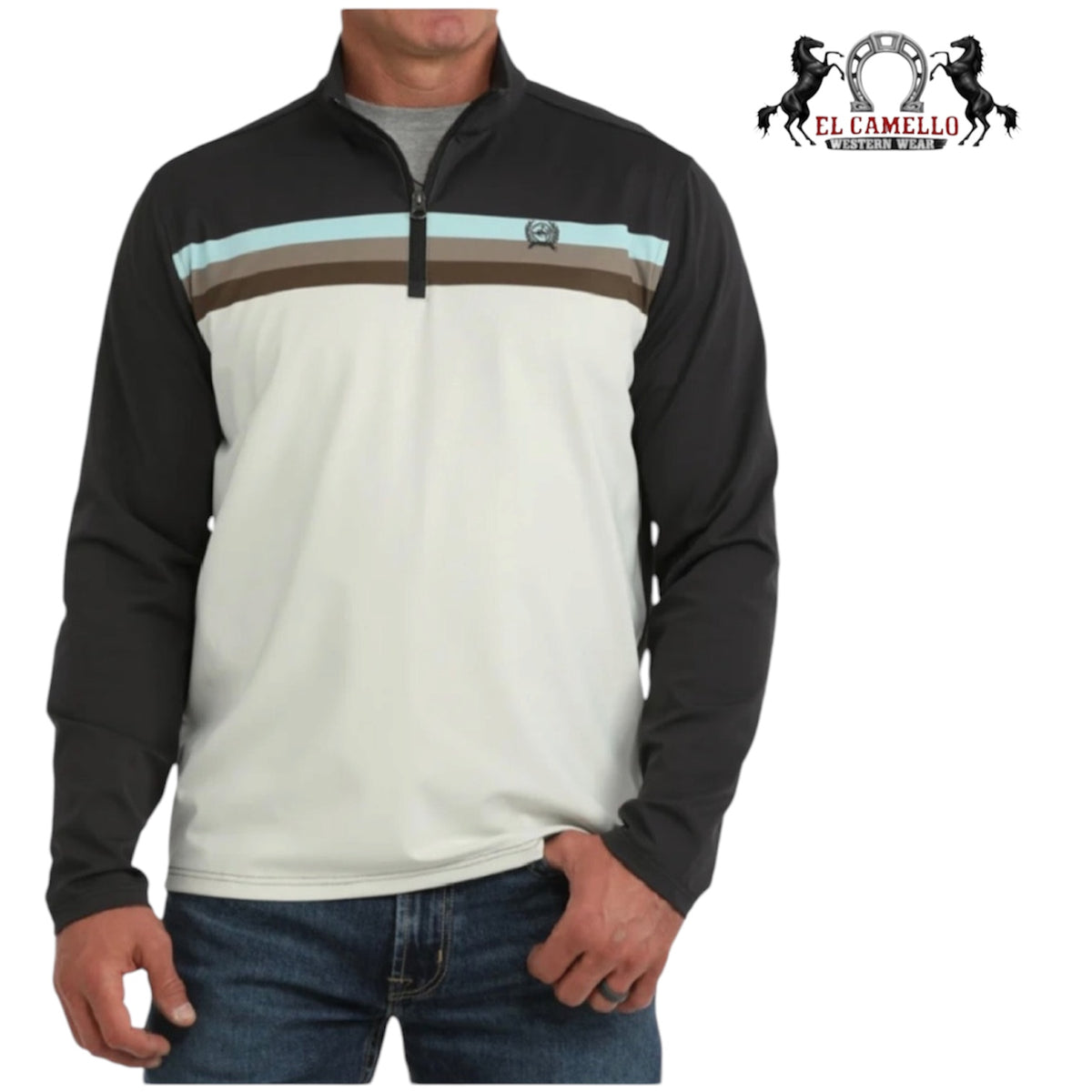 Cinch Men's Multi Stripe Quarter Zip Pullover MTK1884001
