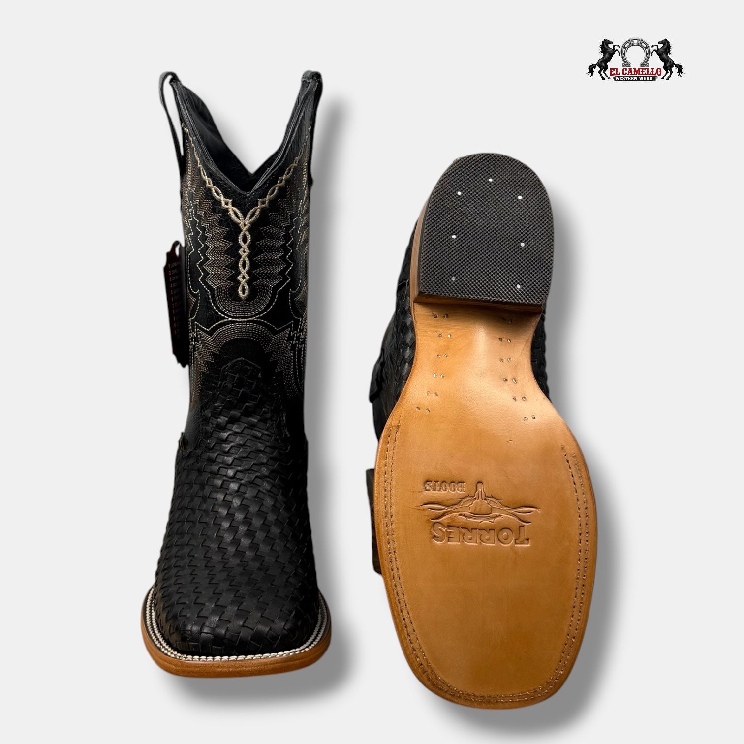 Petatillo Negro Bordado Torres Boots