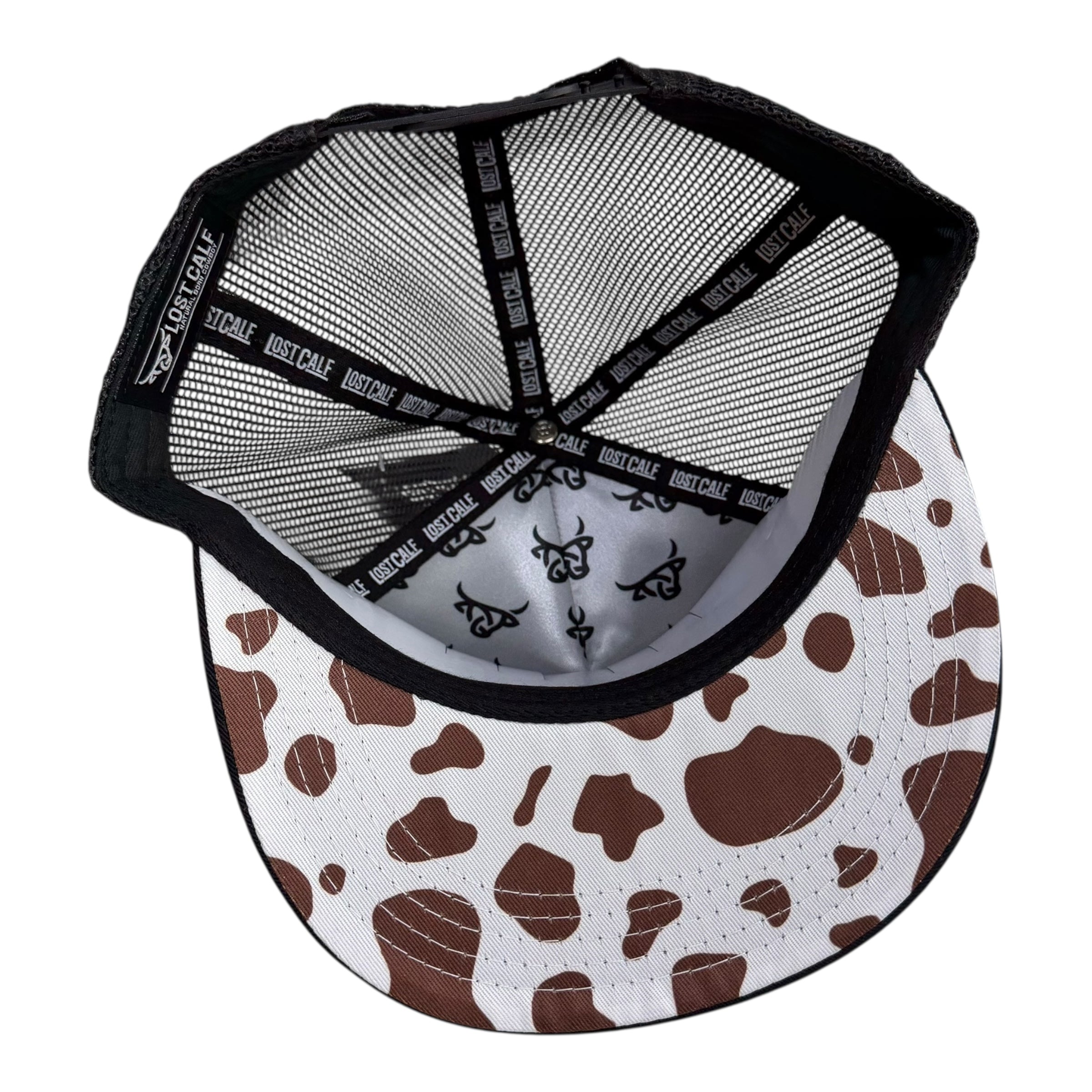 Lost Calf Bull Logo Mesh Cap – Black & Brown LC1006