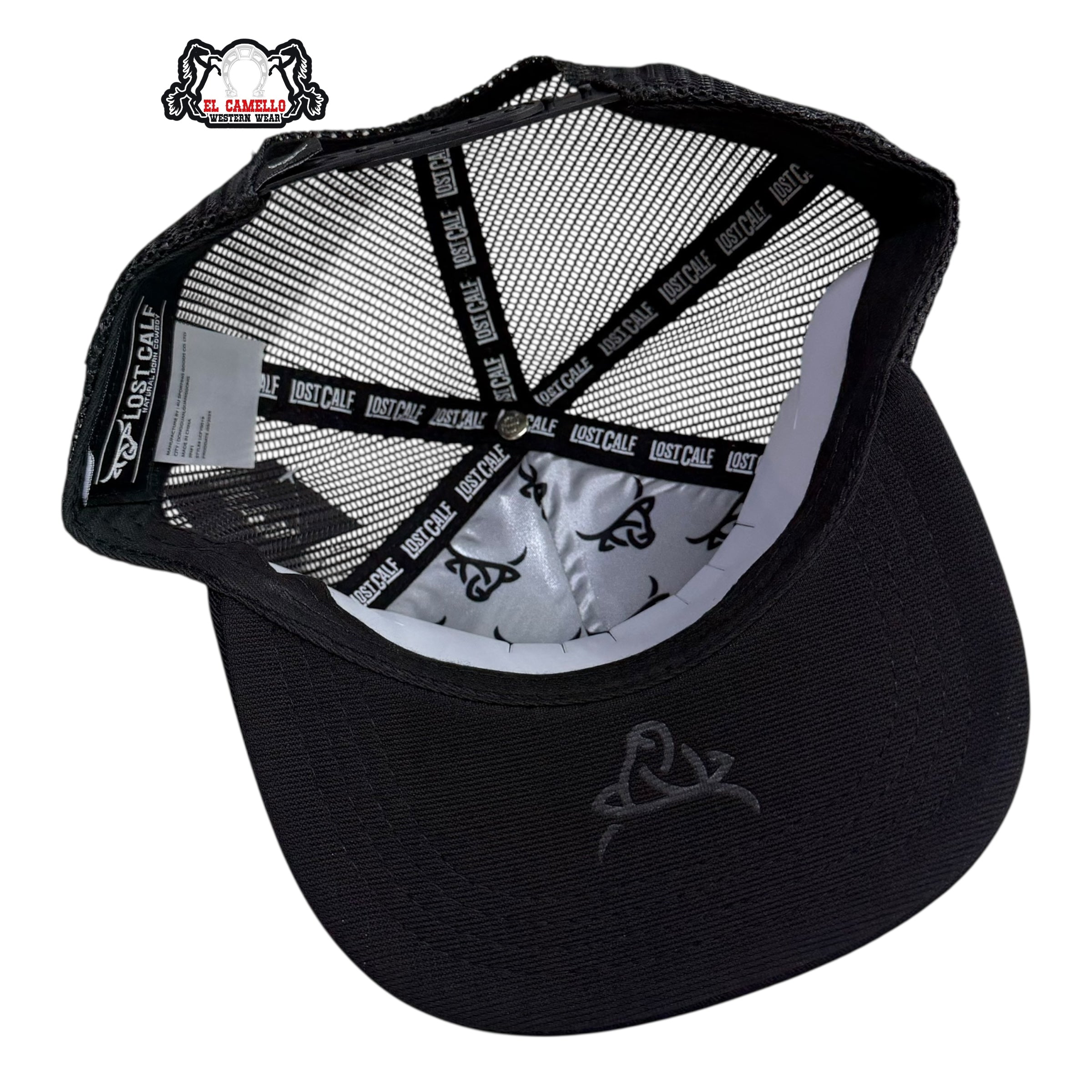Lost Calf Kids Feather Mesh Cap – Black LCK2004