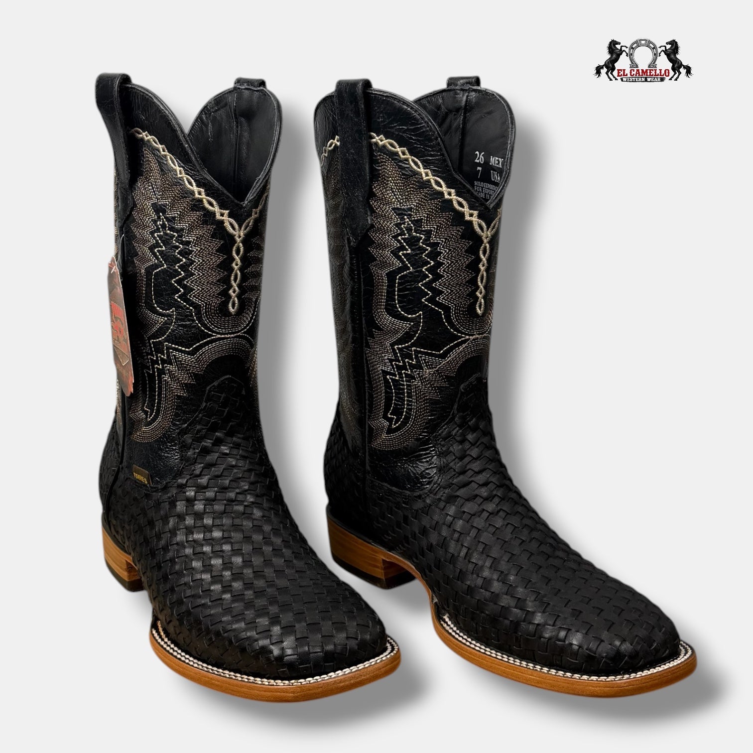 Petatillo Negro Bordado Torres Boots