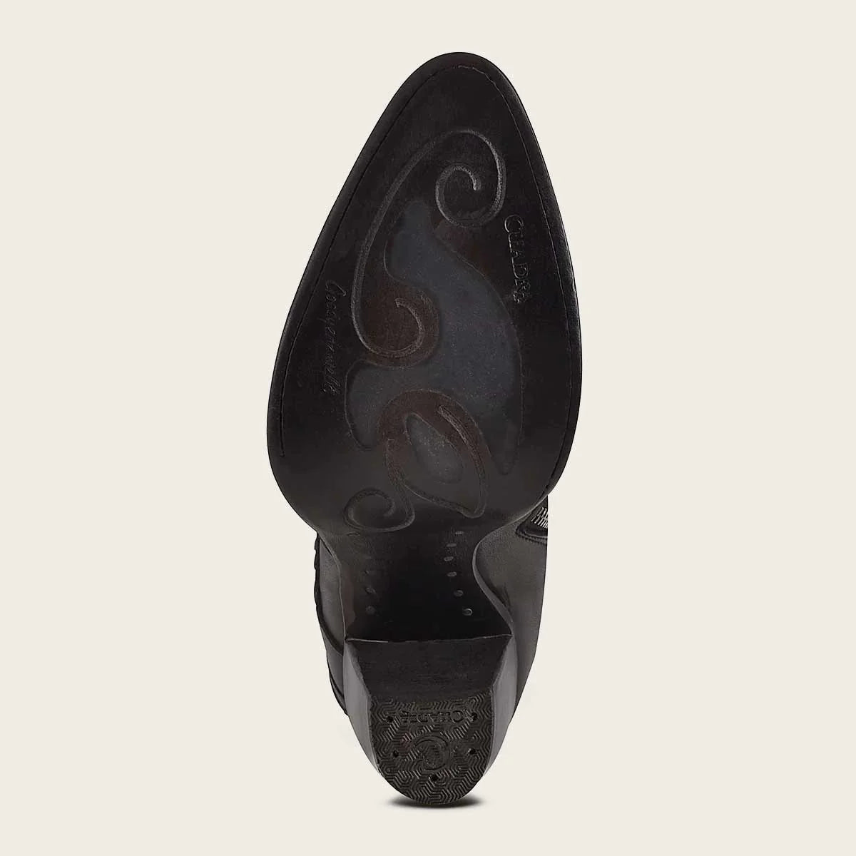 Hand-painted exotic black stingray leather bootie