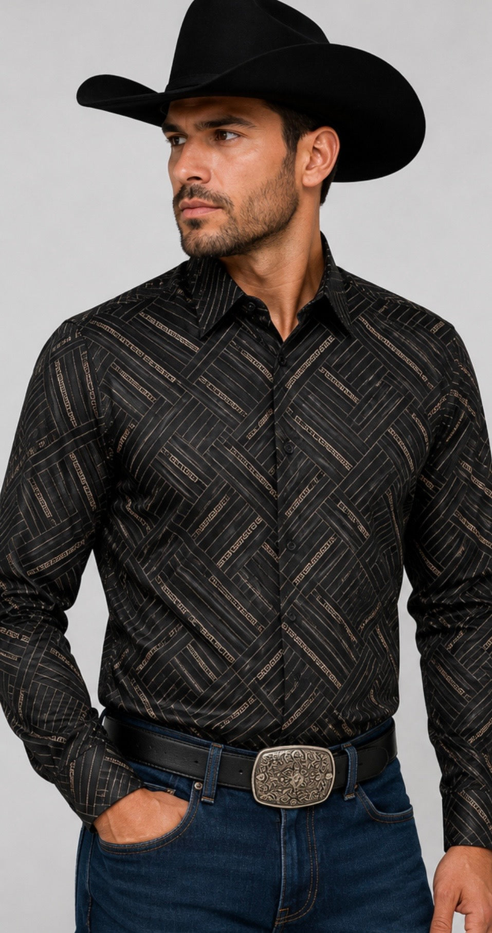 Chuxx Men's Black & Bronze Shirt CHLS2088