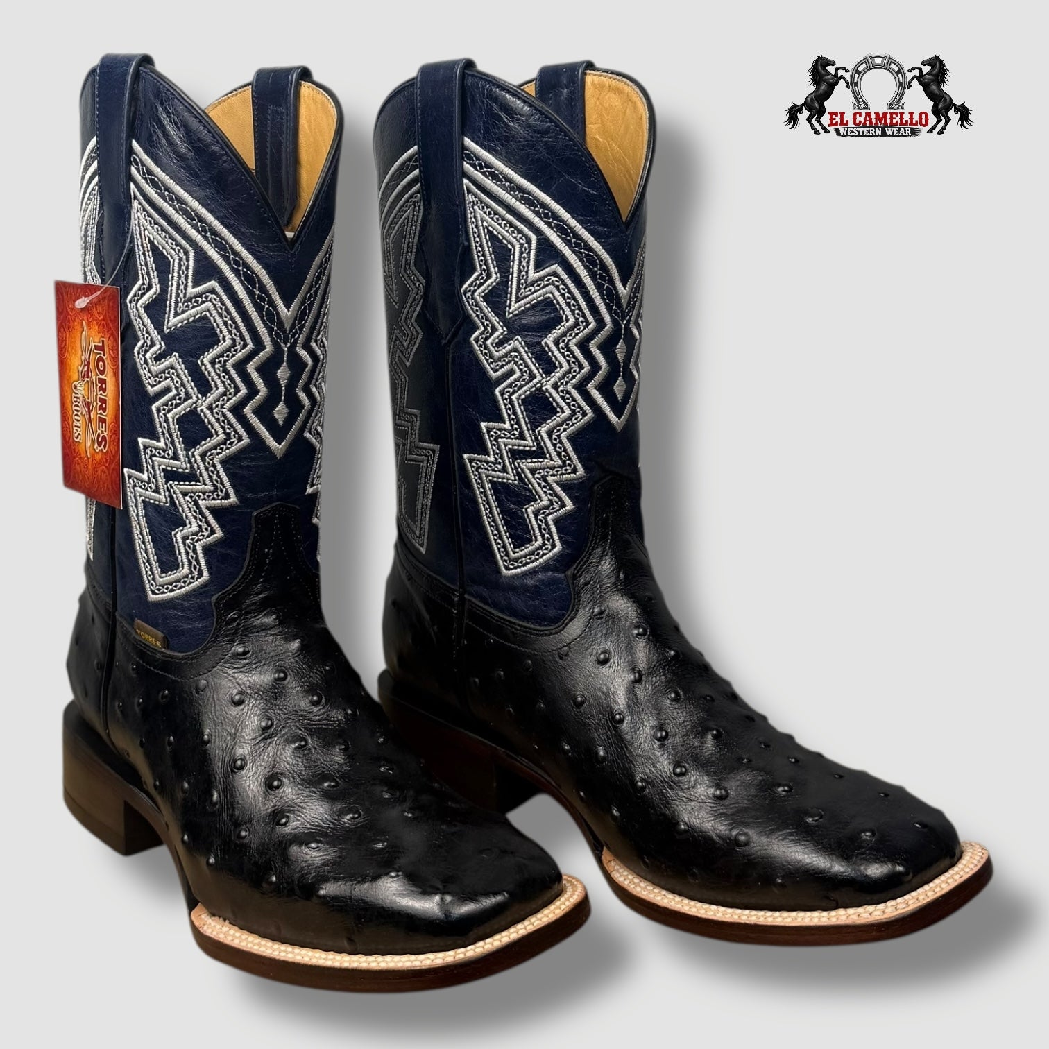 Avestruz Grabado Negro Torres Boots TBRCC125
