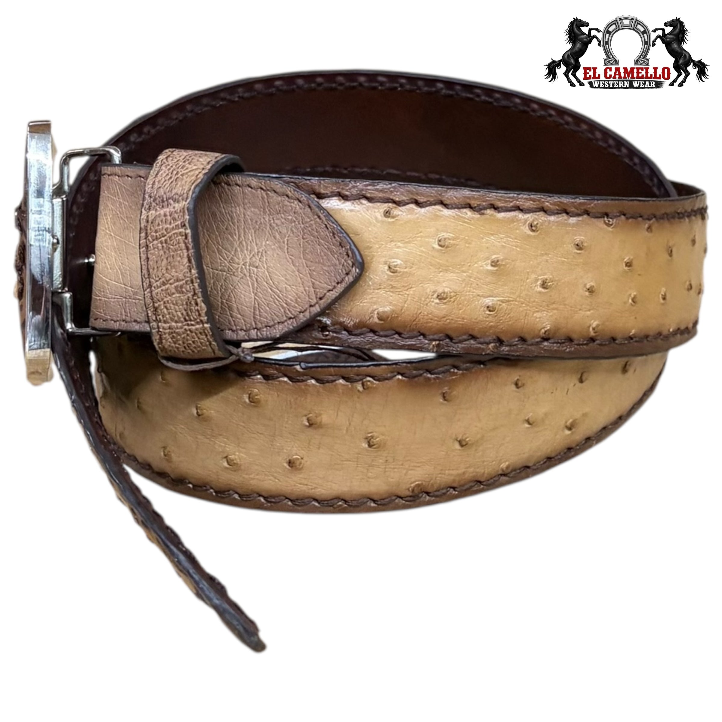 Cuadra Men’s Genuine  Leather Western Belt – Tan BC354