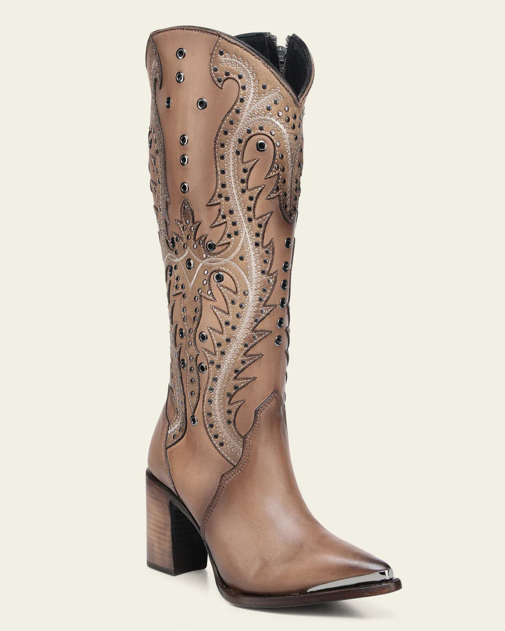 Tall western style Brown boot CU763