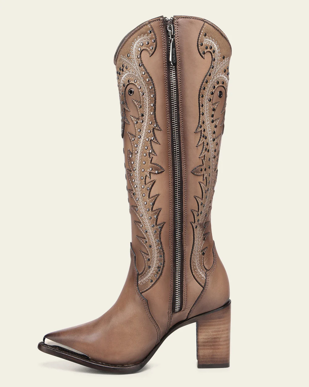 Tall western style Brown boot CU763