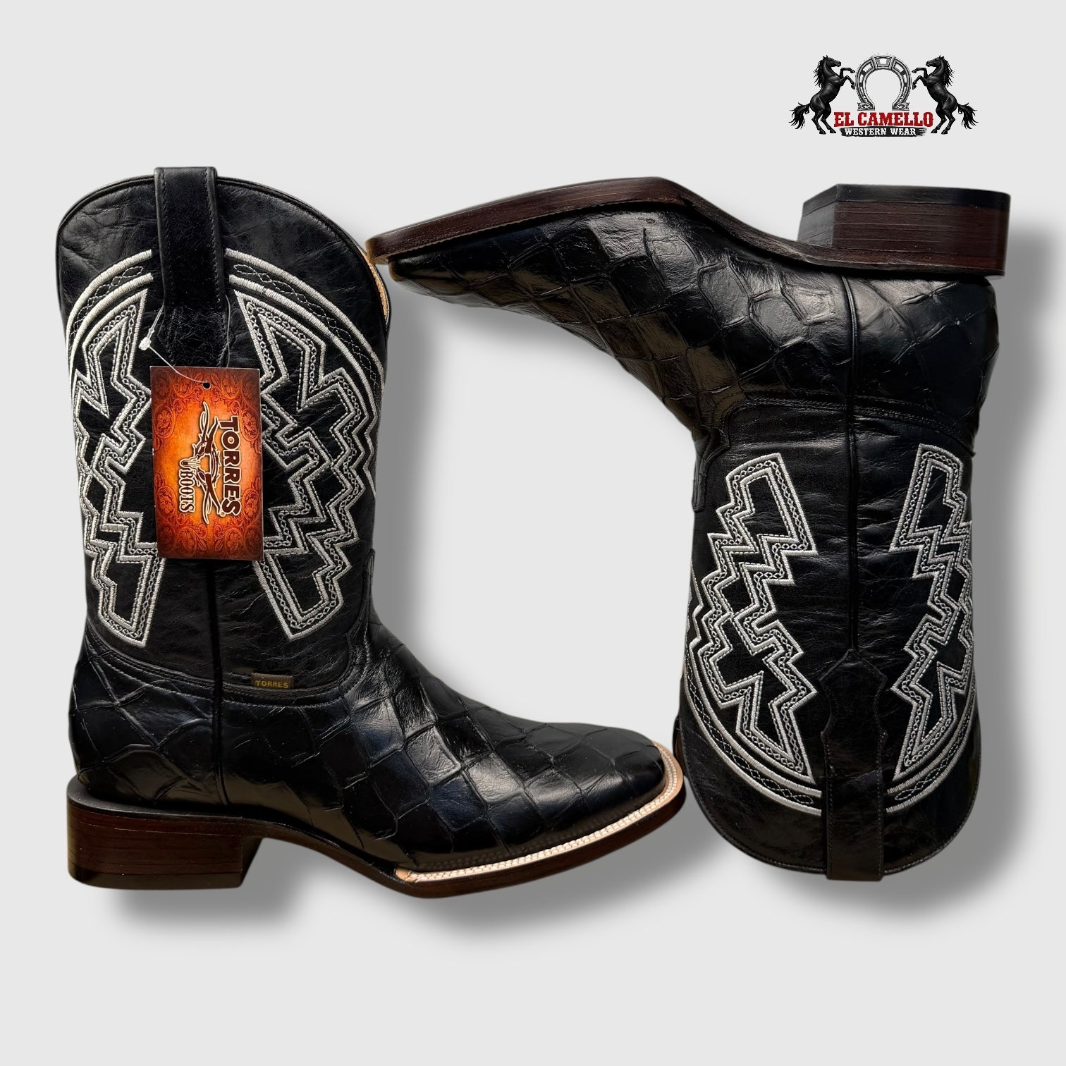 Pescado Grabado Negro Torres Boots