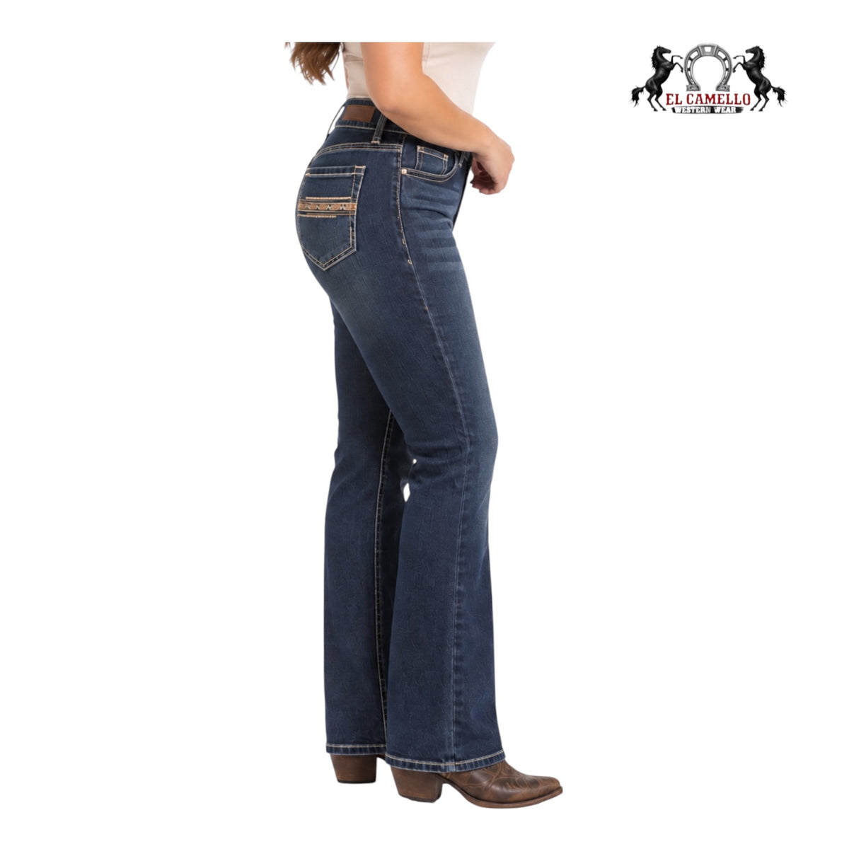 Rock and Roll Womens Straight Emb Mod Boot Jean BW1MD06033