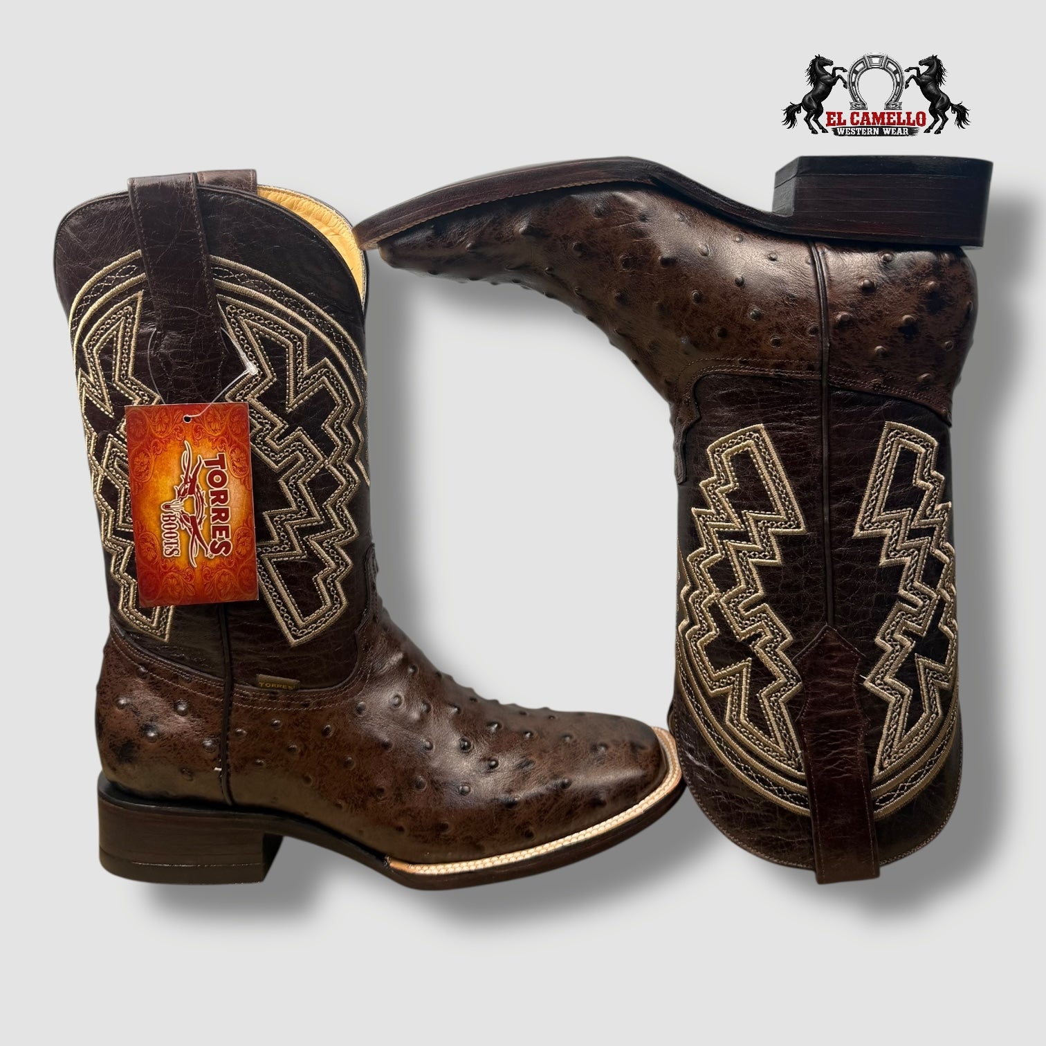 Avestruz Grabado Cafe Torres Boots TBRCC124