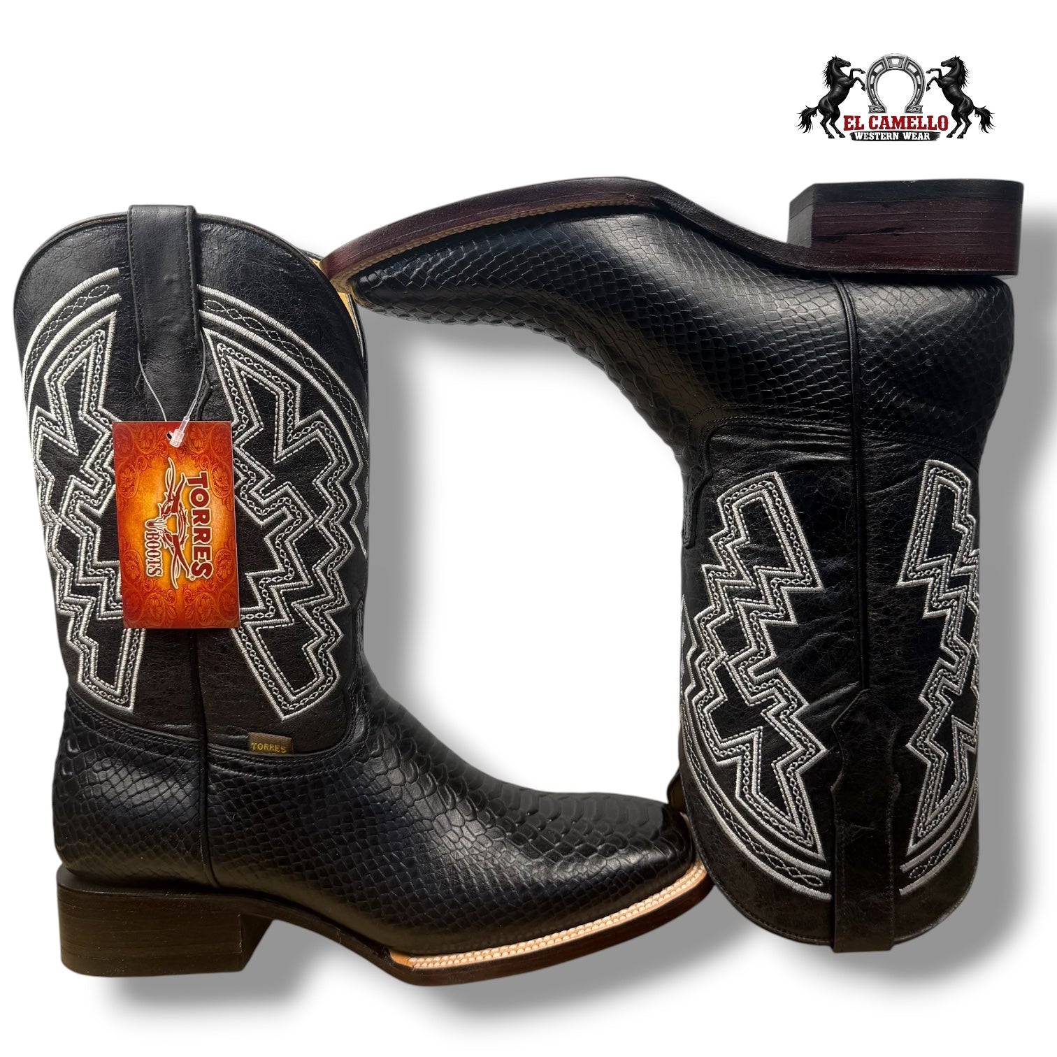 Python Grabado Negro Torres Boots TBRCC156