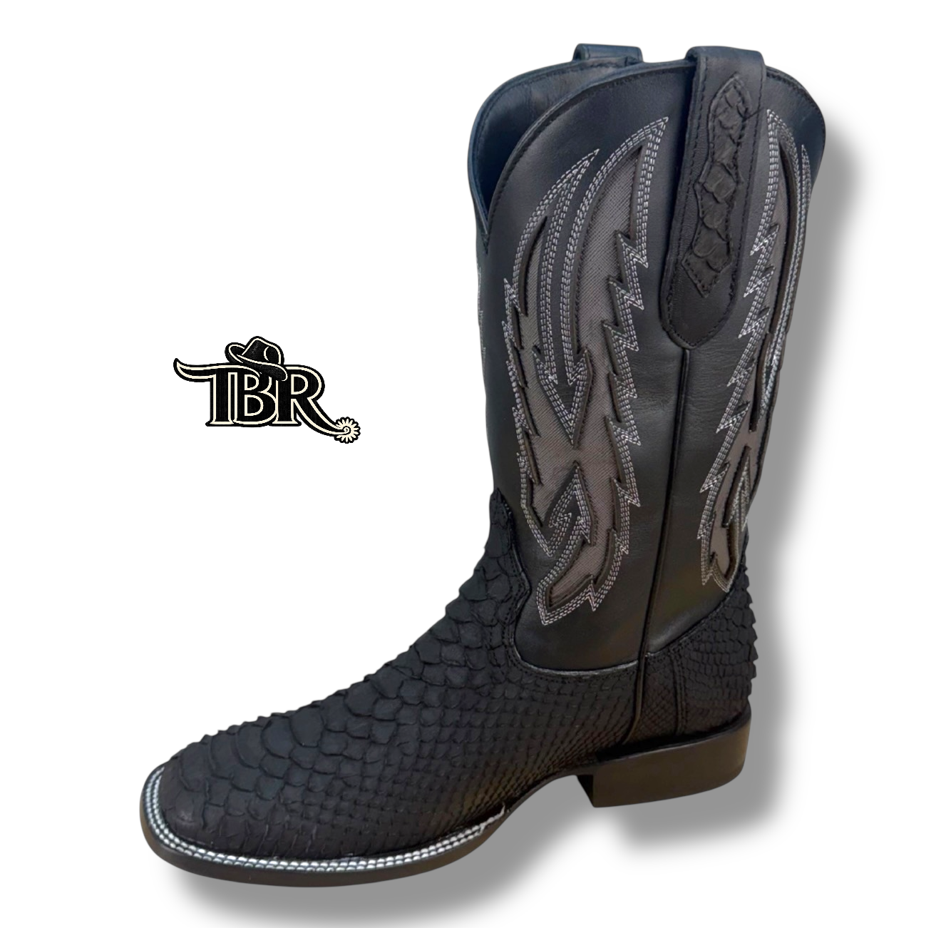 TBR Negro Mate – Rancher Square Toe Boot TBRM7030