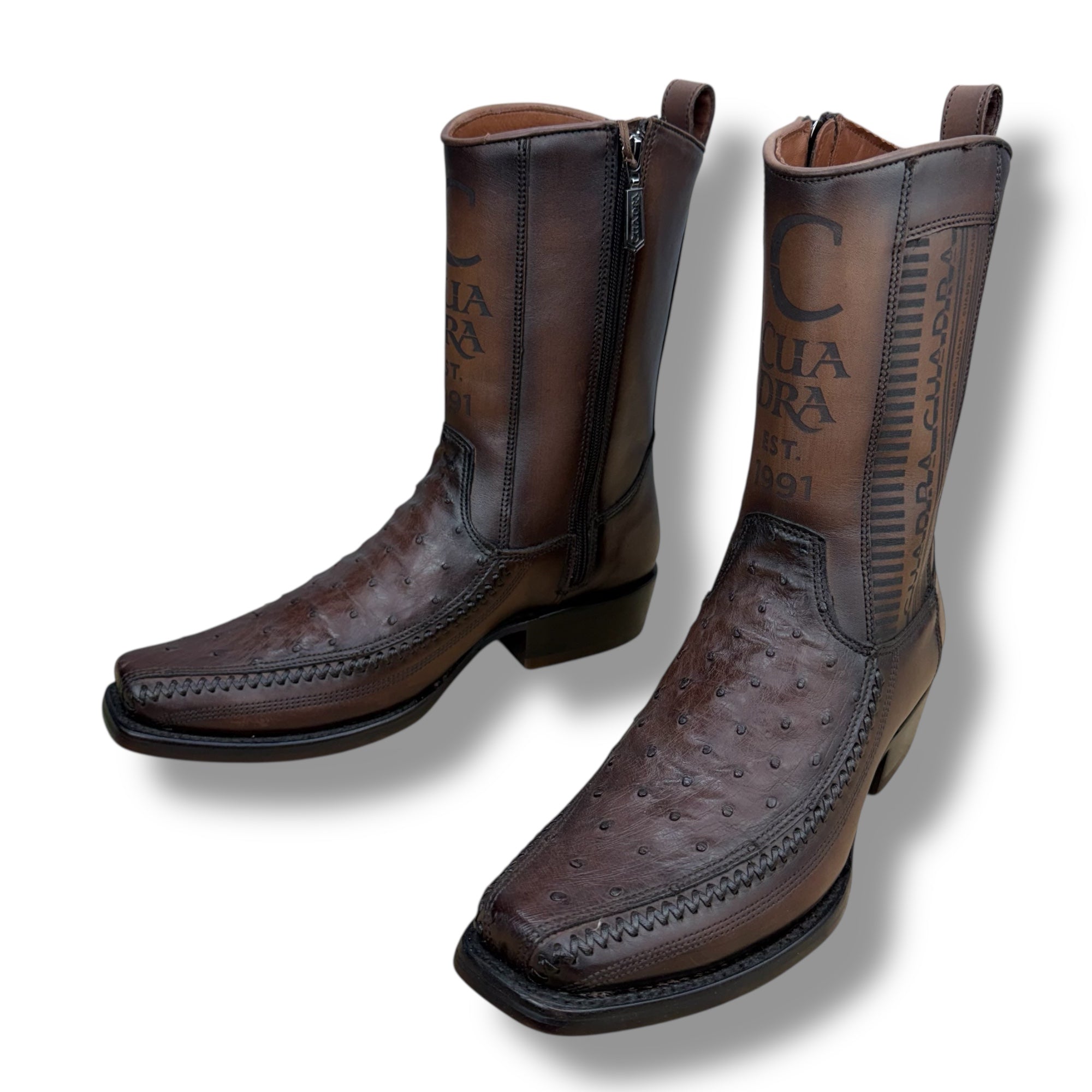 Cuadra CU803 – Brown Ostrich Leather Boot