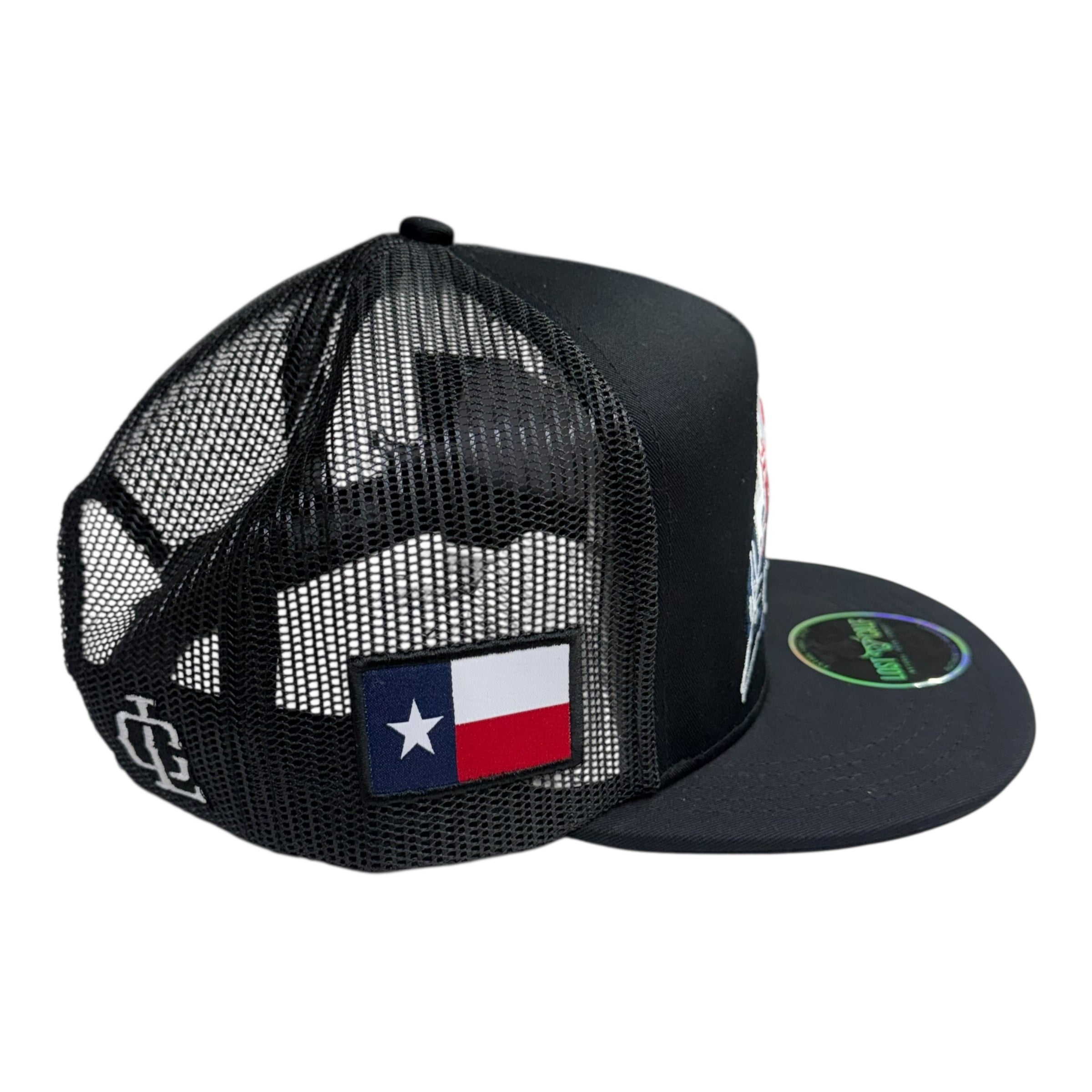 Lost Calf Patriotic Feather Mesh Cap – Black LC1009