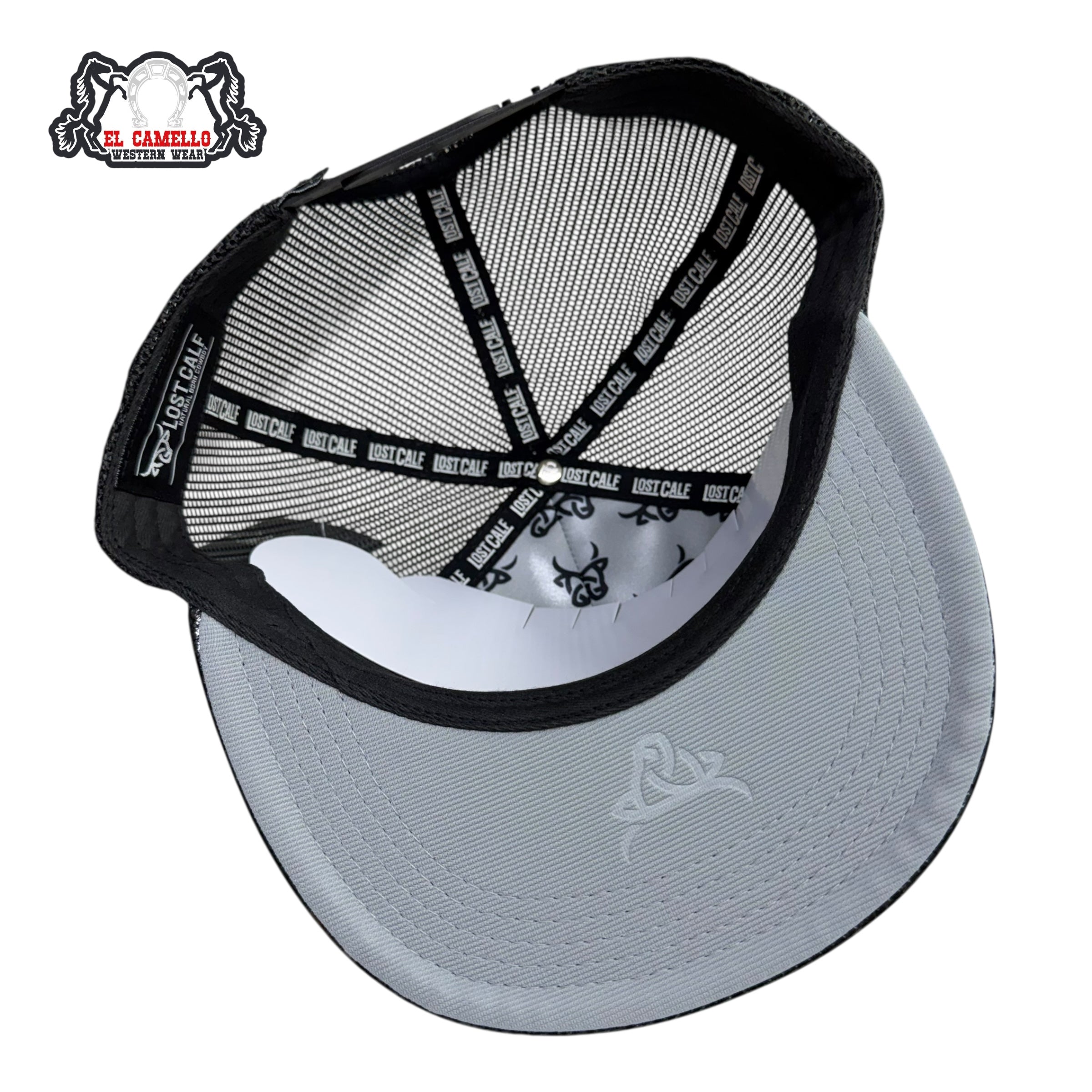 Lost Calf Aztec Cross Snake Print Mesh Cap – Black LC1016