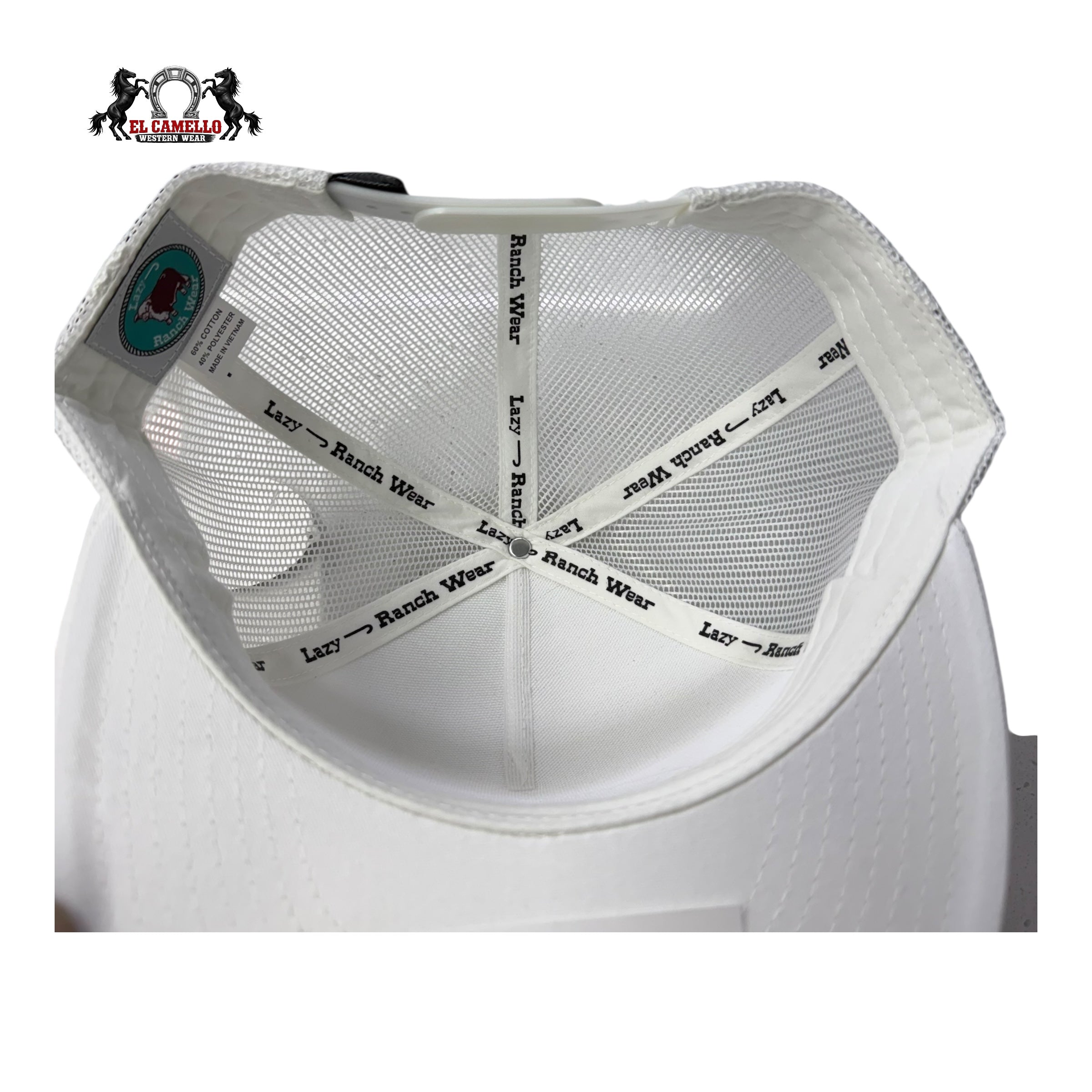 Lazy J Ranch Wear “Ranch Wear” White/Olive Trucker Cap