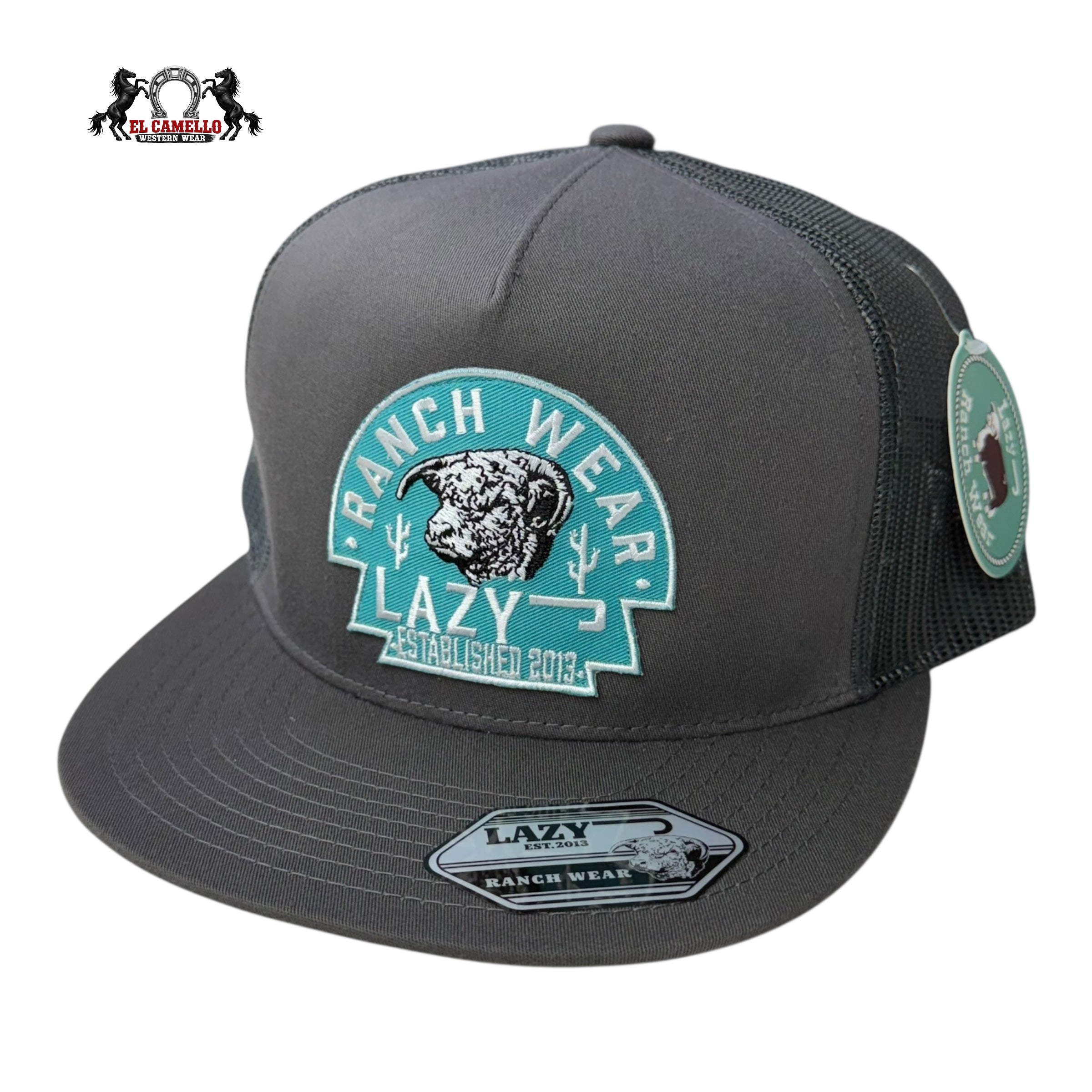 Lazy J Ranch Wear Ranch Wear Turquoise Snapback – Charcoal