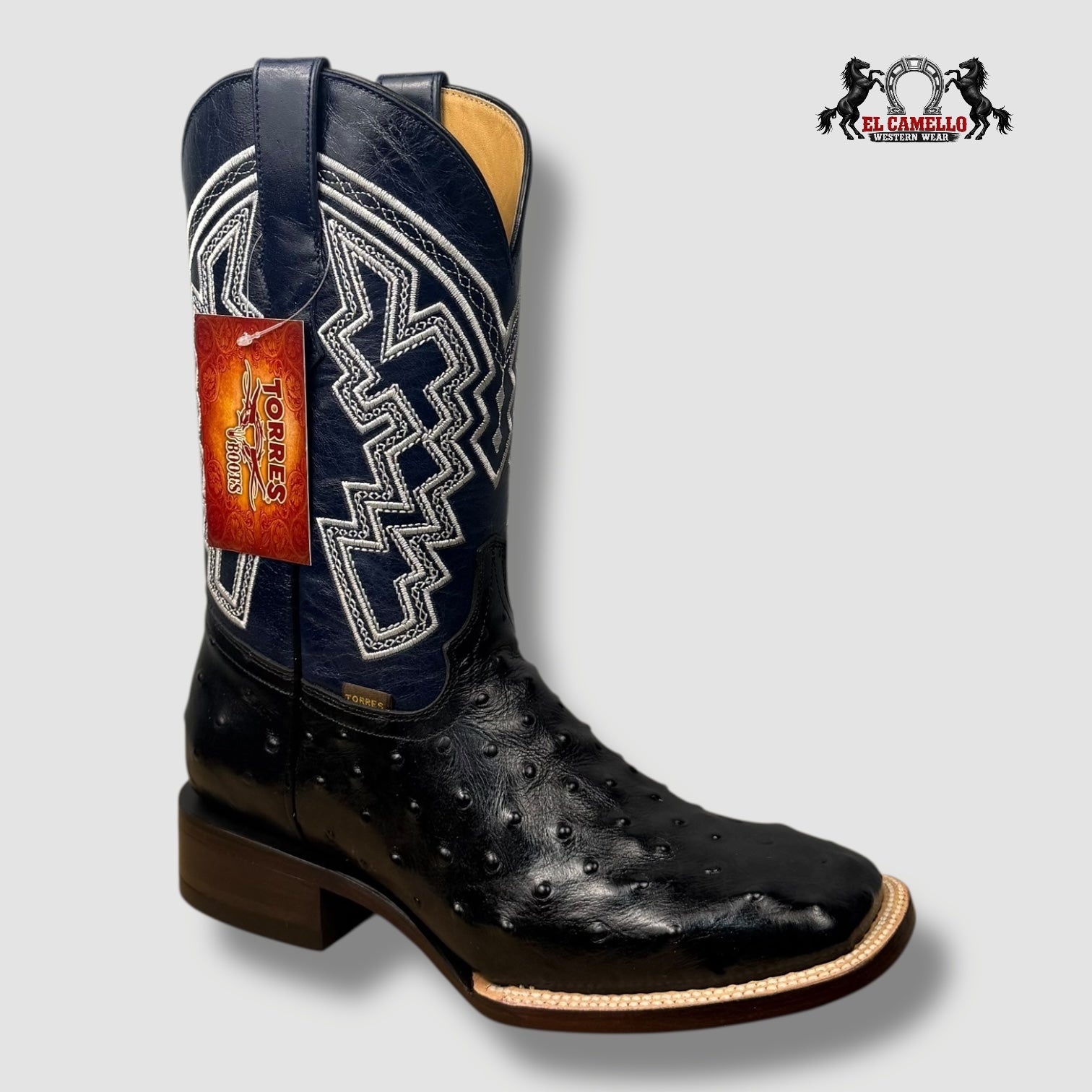 Avestruz Grabado Negro Torres Boots TBRCC125
