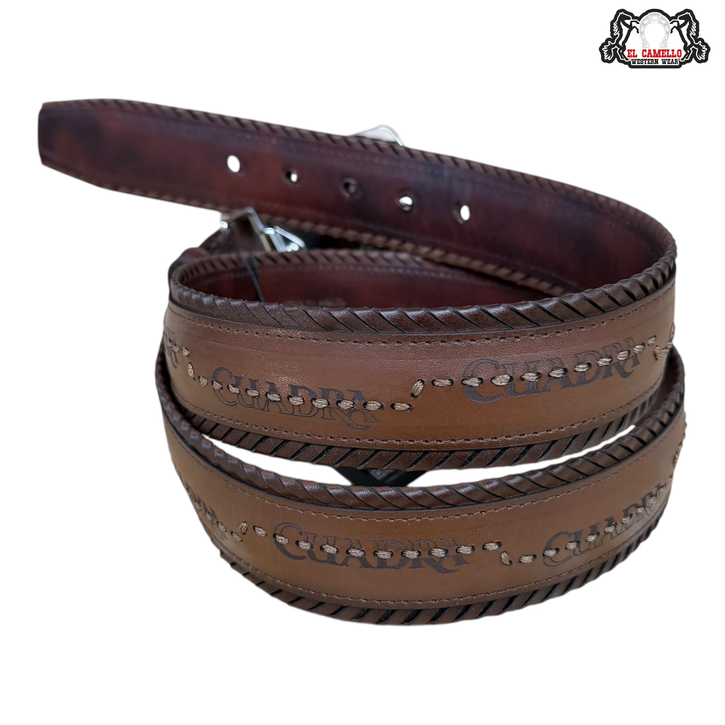 Cuadra Brown Leather Belt – Logo Buckle BC403