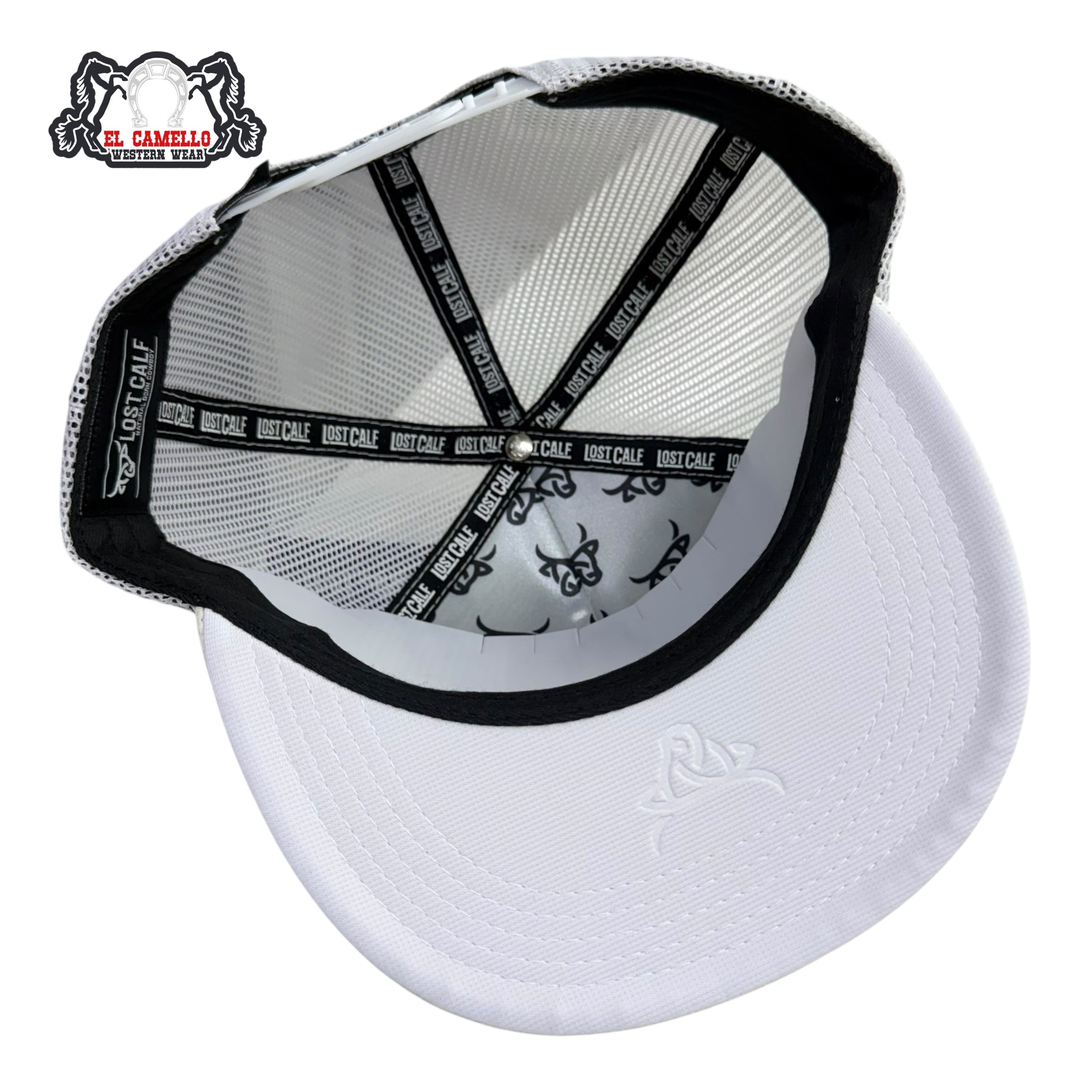Lost Calf White & Grey Bull Snake Print Mesh Cap LC1018